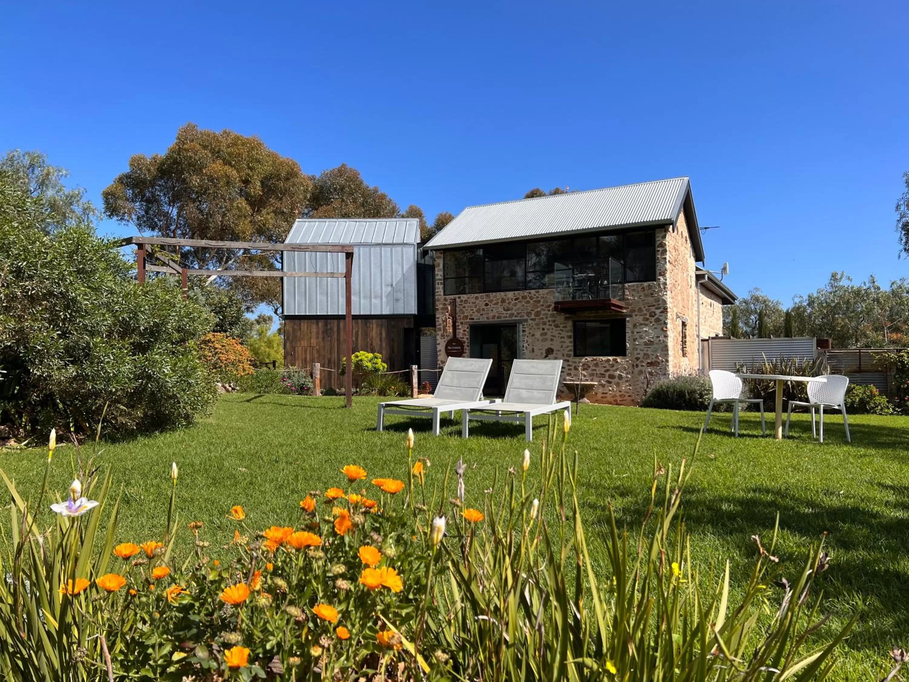 Garden view in The Old Chaff Mill Organic Vineyard Retreat