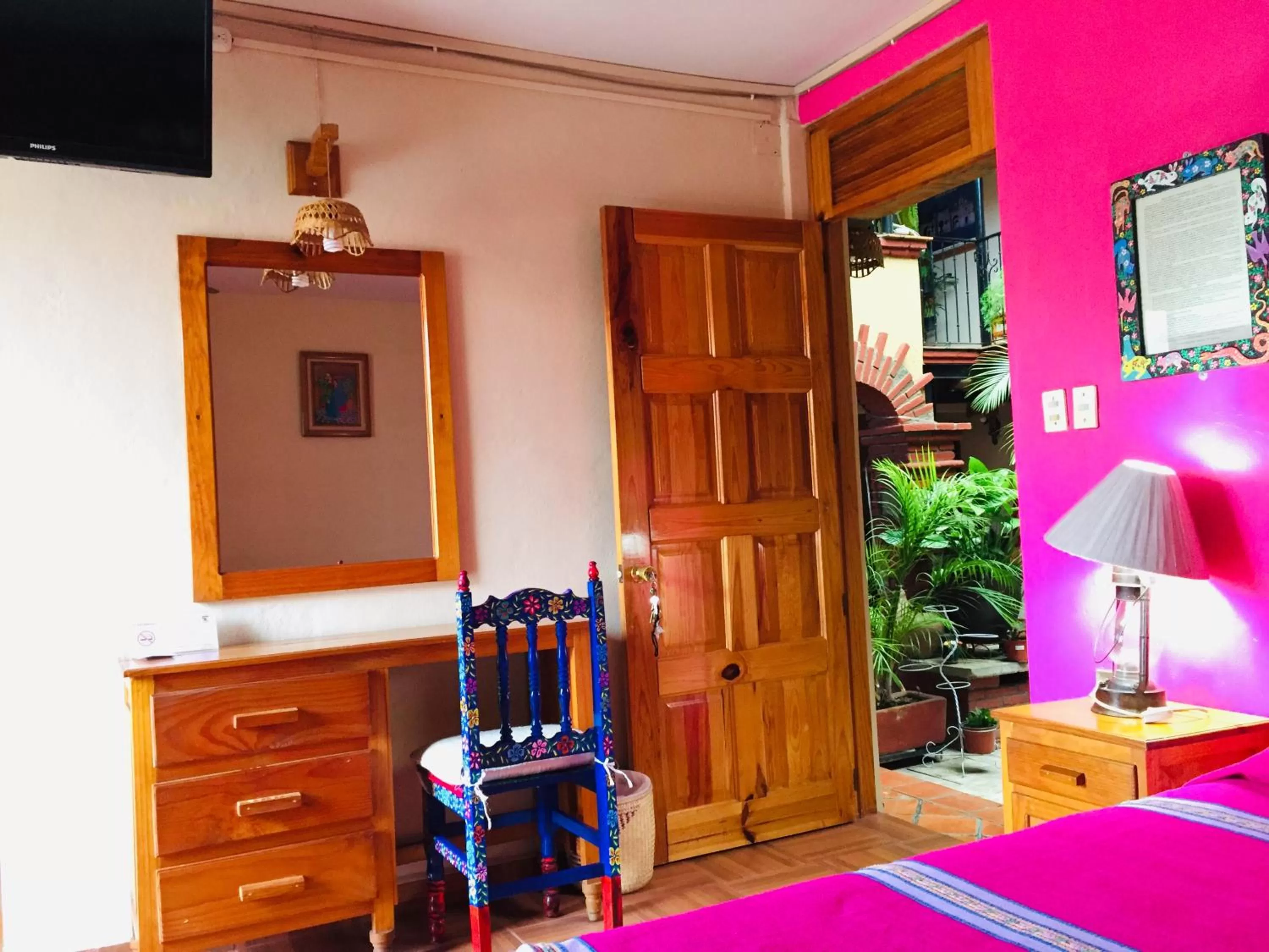 Bed in Hotel Cazomalli Oaxaca