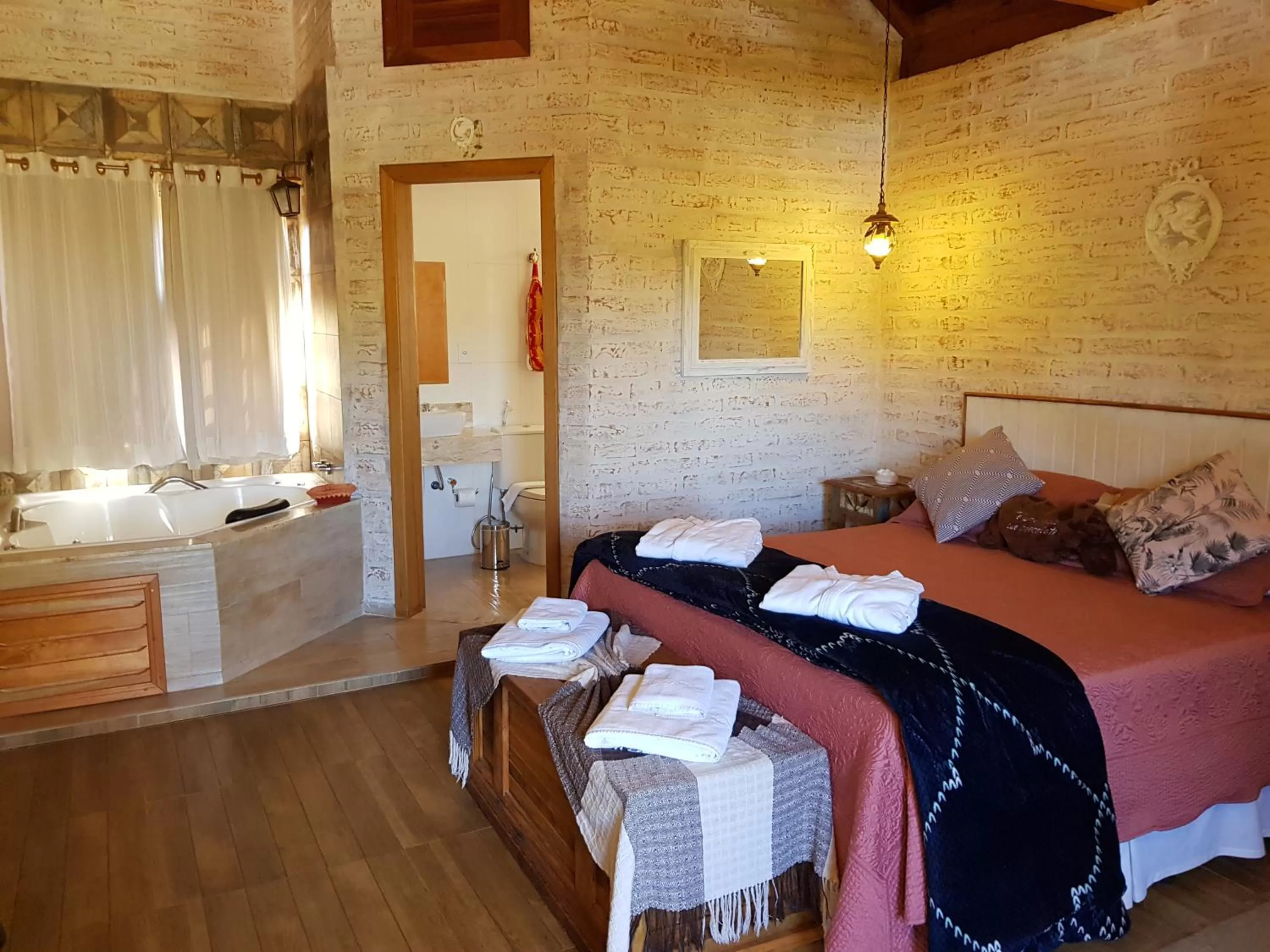 Bed in Pousada Canto do Sabiá