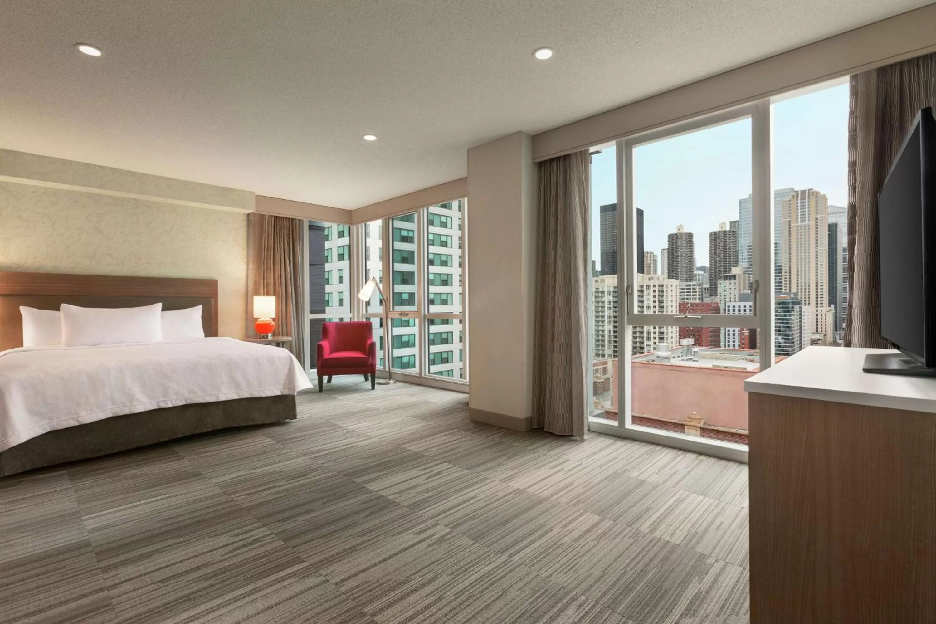 View (from property/room), Bed in Home2 Suites By Hilton Chicago River North