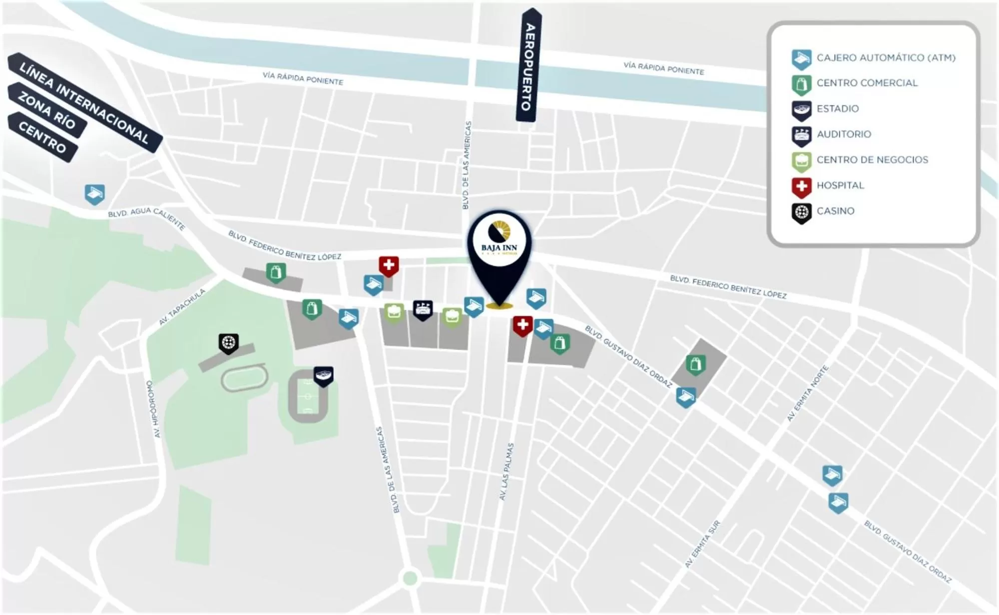 Location in Baja Inn Hoteles La Mesa