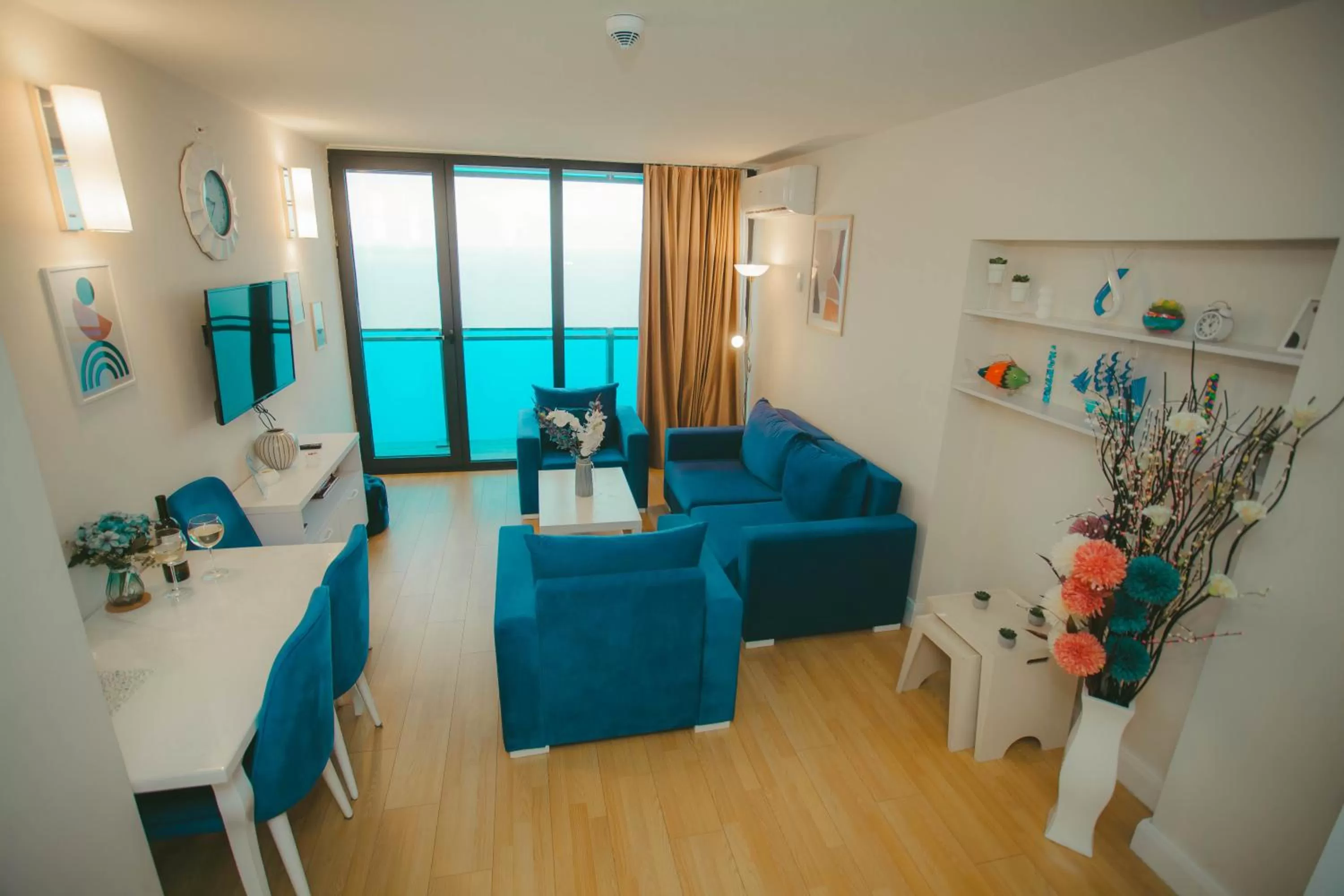 Living room, Seating Area in Luxury Sea View Aparthotel In Orbi City Batumi