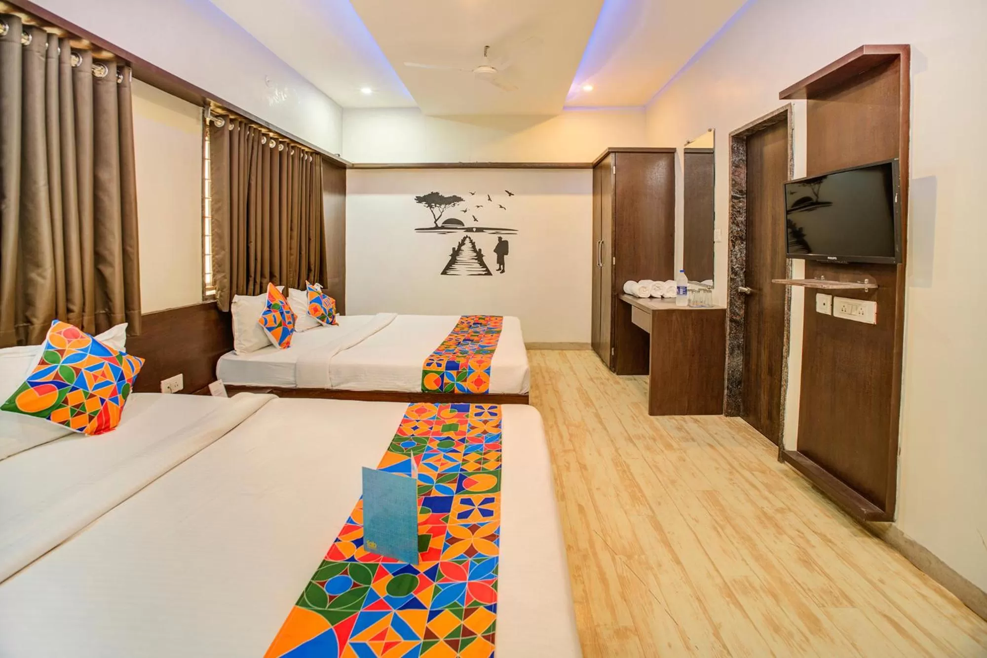 Bedroom, Bed in FabHotel Bee Town