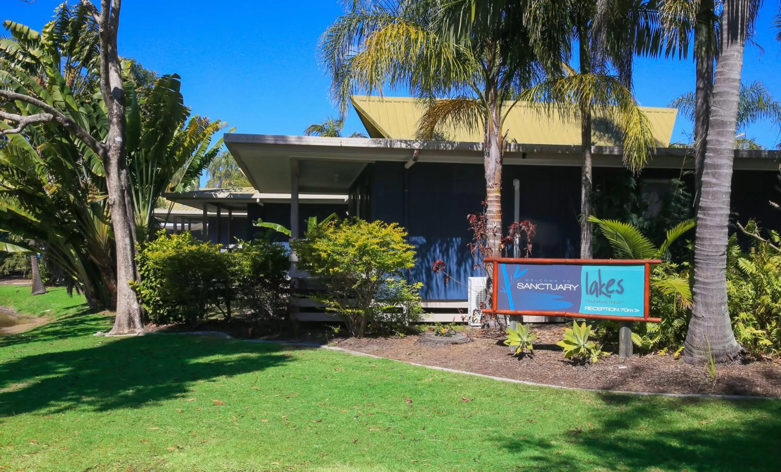 Garden view in Sanctuary Lakes Fauna Retreat