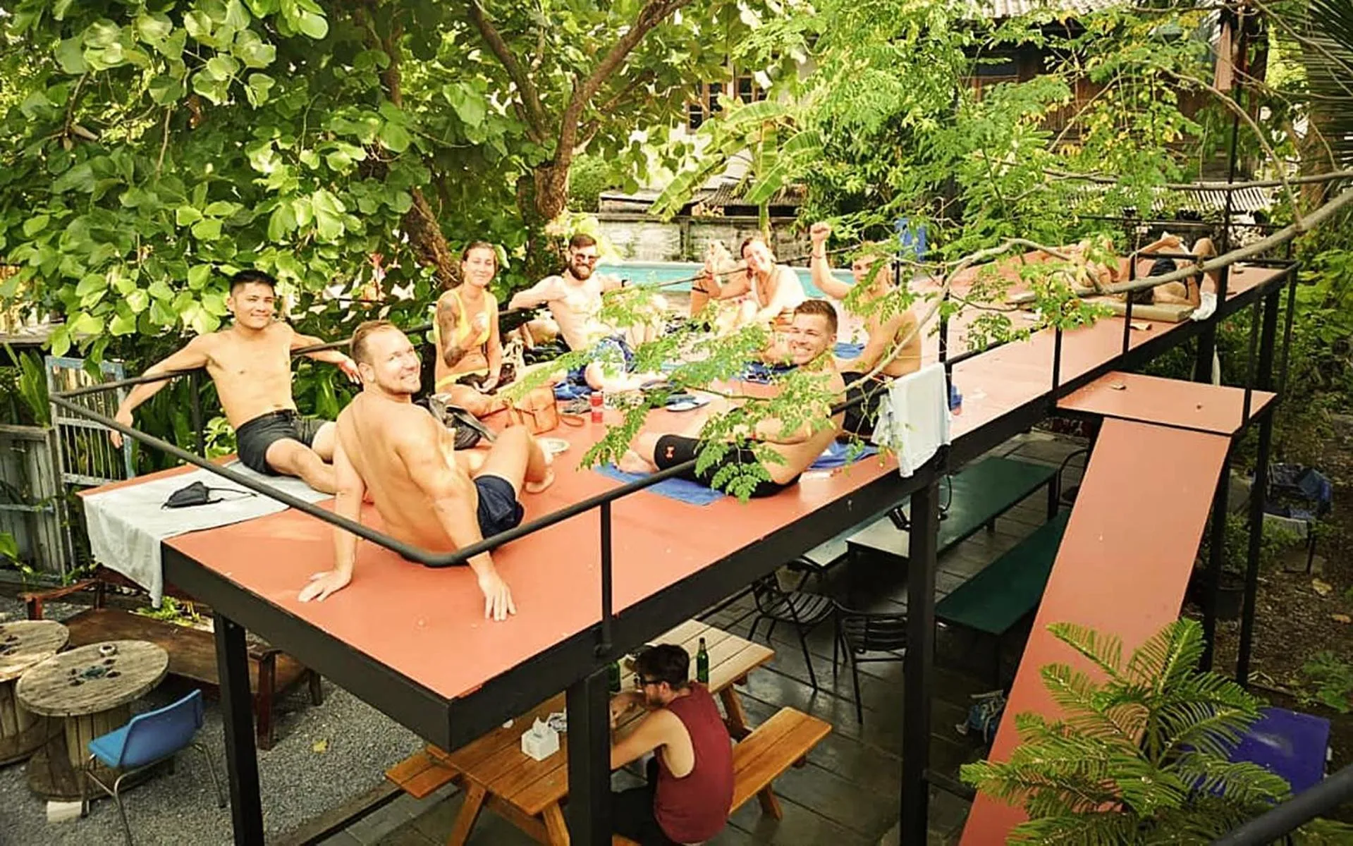 Patio in Here Hostel Bangkok