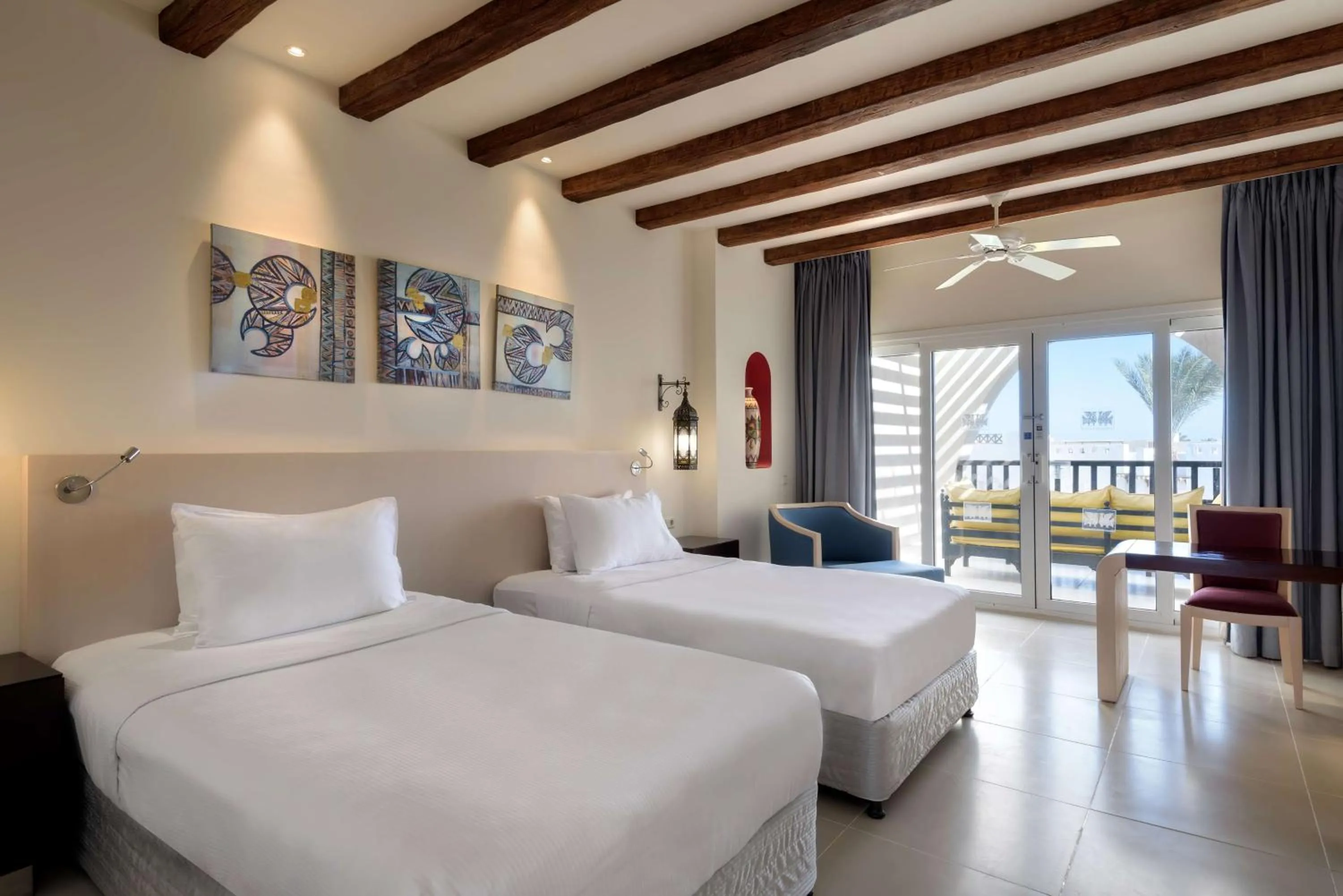 Bed in Hilton Marsa Alam Nubian Resort