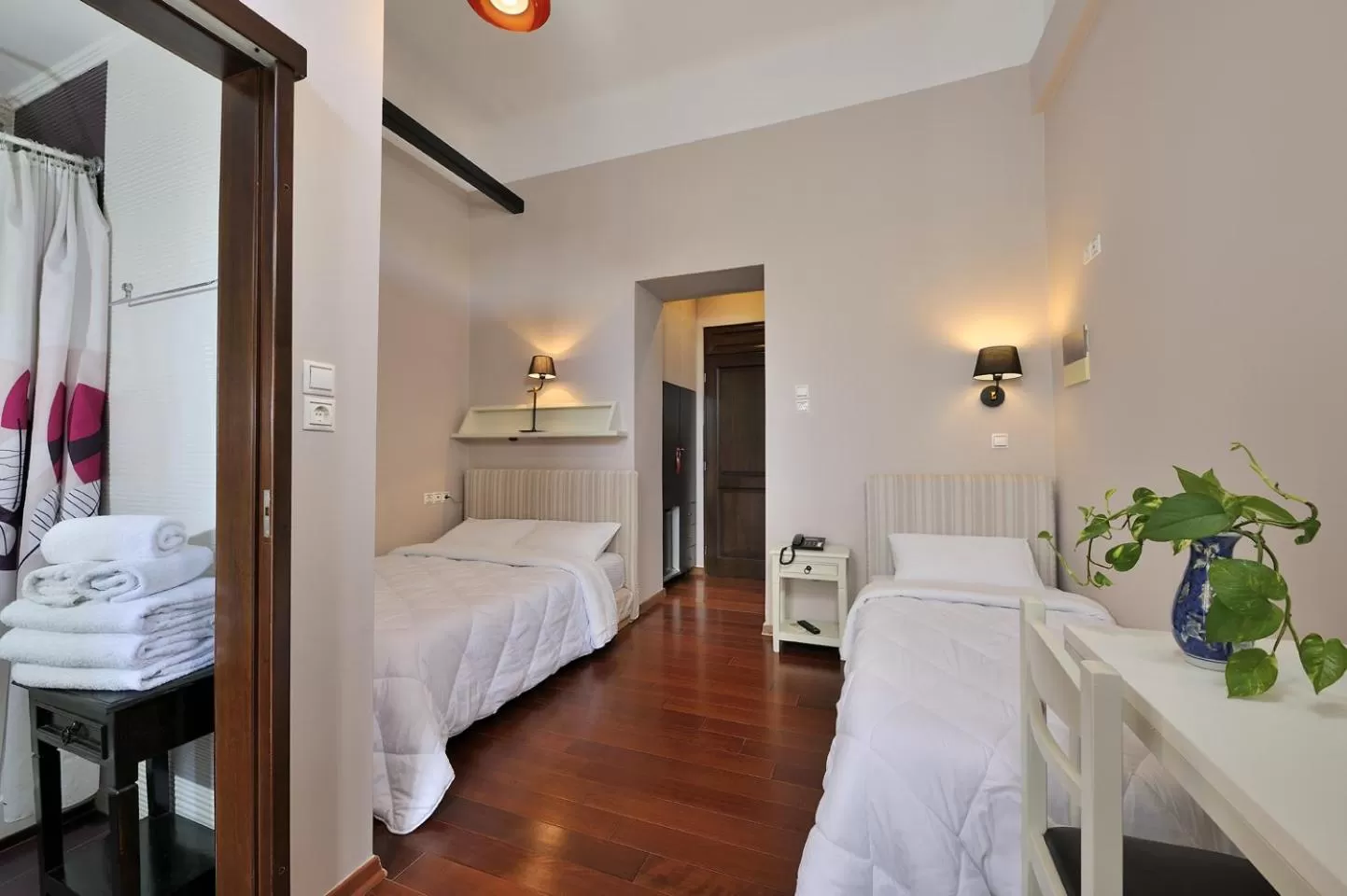 Bed in Dryades & Orion Hotel