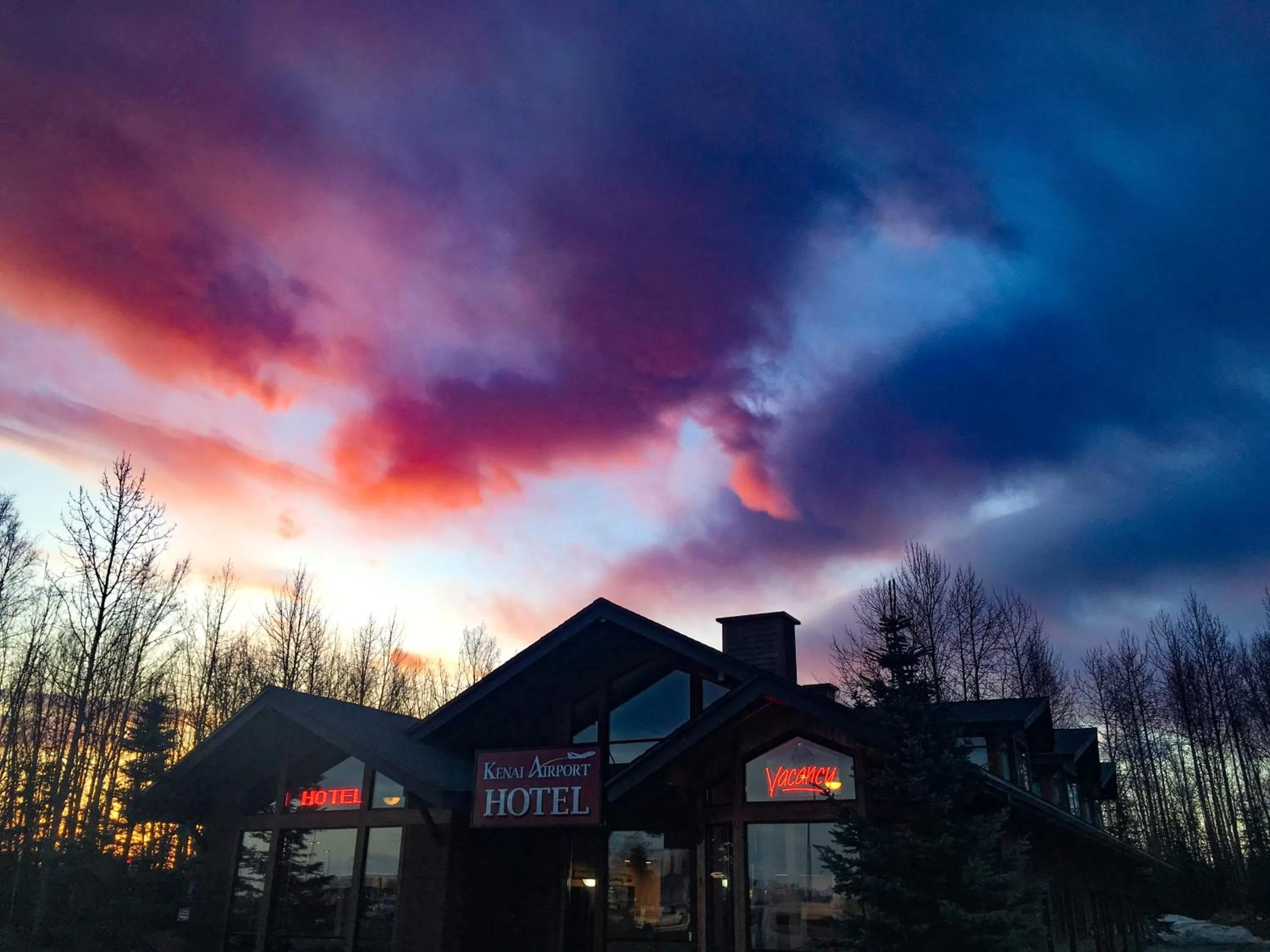 Sunset in Kenai Airport Hotel