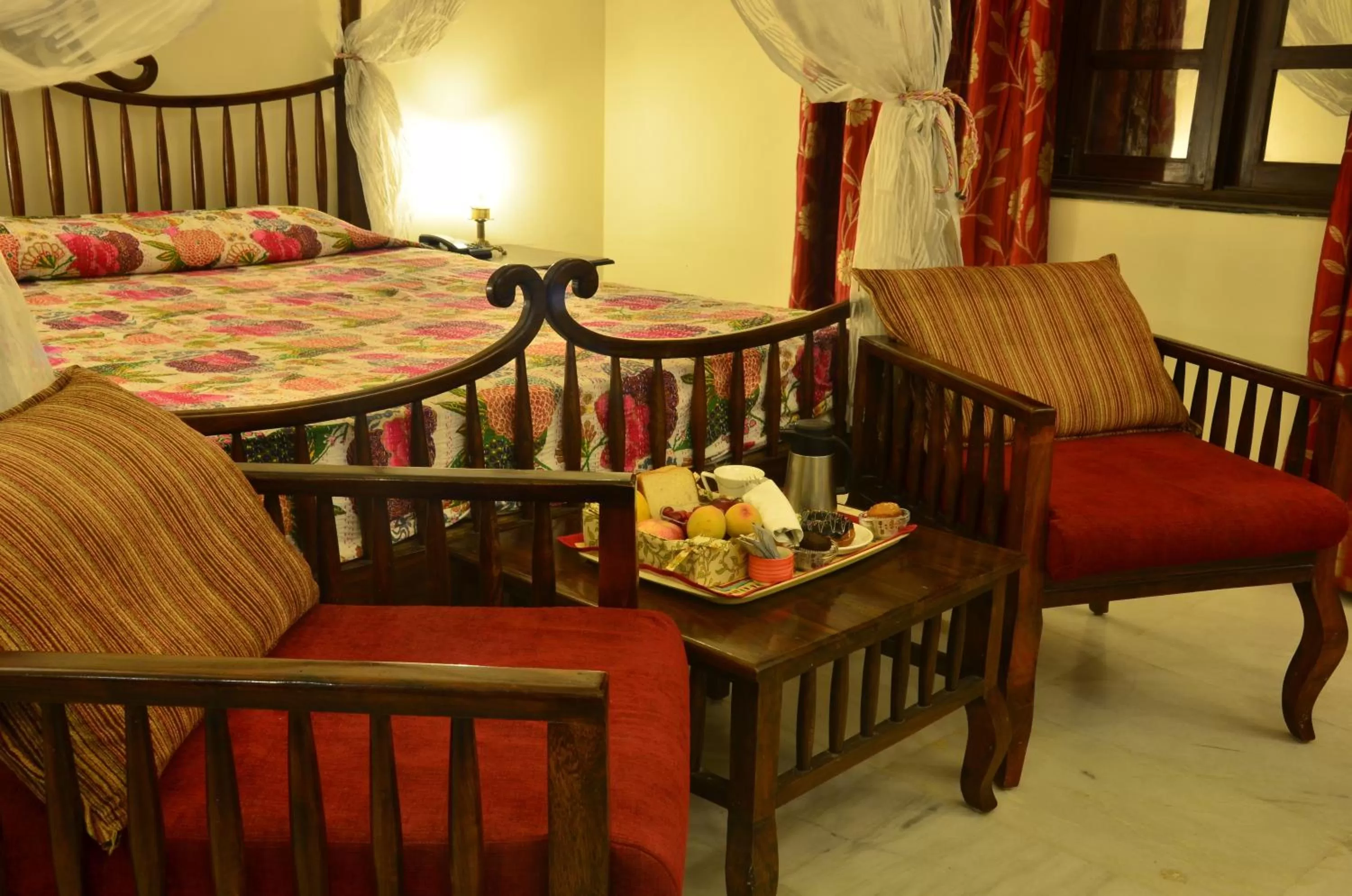 Seating area, Bed in Hotel H R Palace