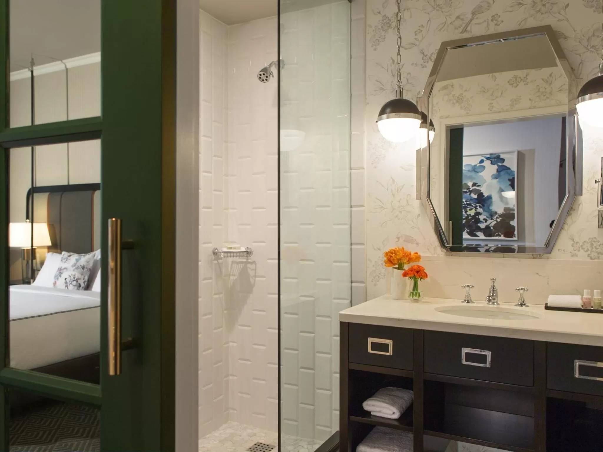 Bathroom, Bed in Kimpton Cardinal Hotel by IHG