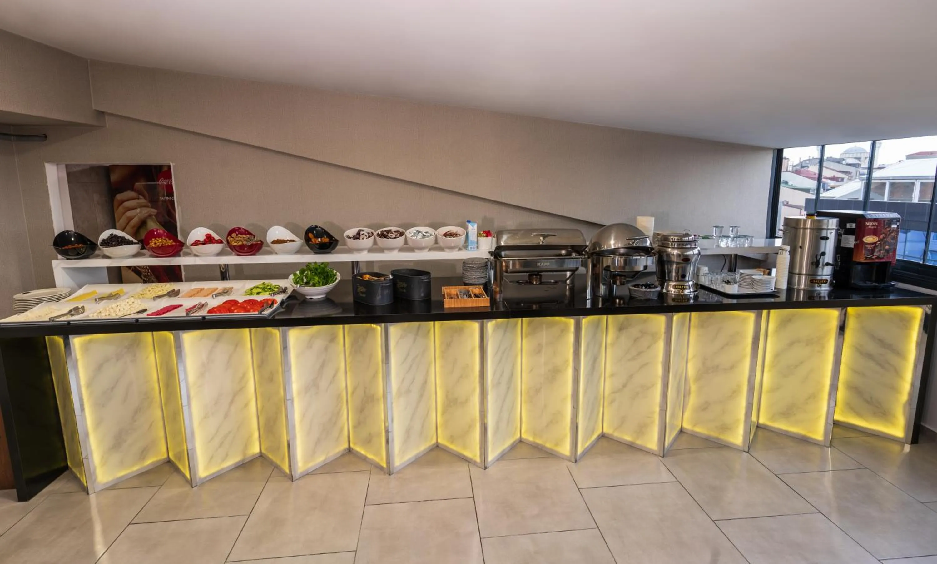 Buffet breakfast in Istanbul Airport Express Hotel