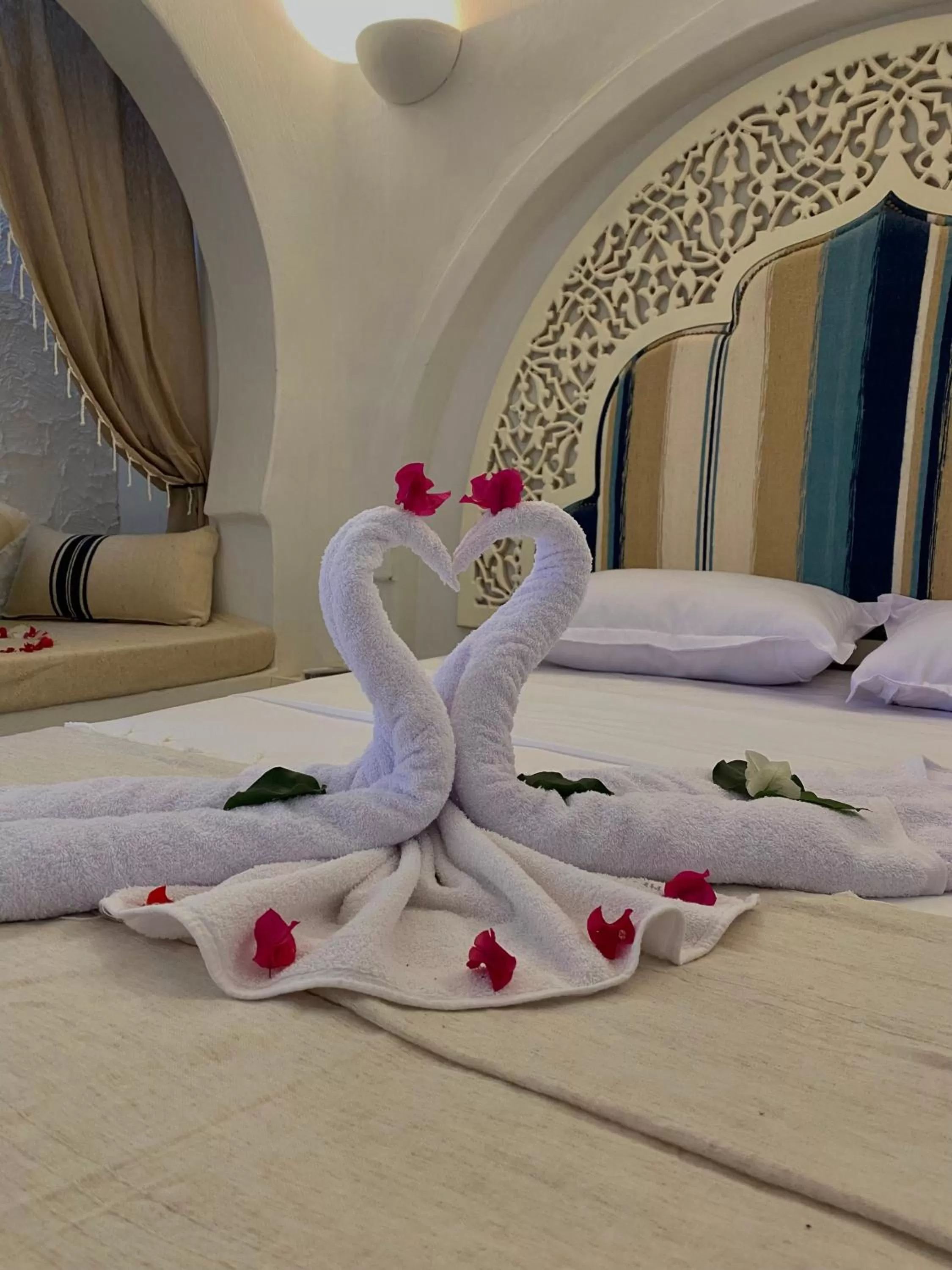 Bed in Hôtel Djerba Authentique - Au centre de Midoun