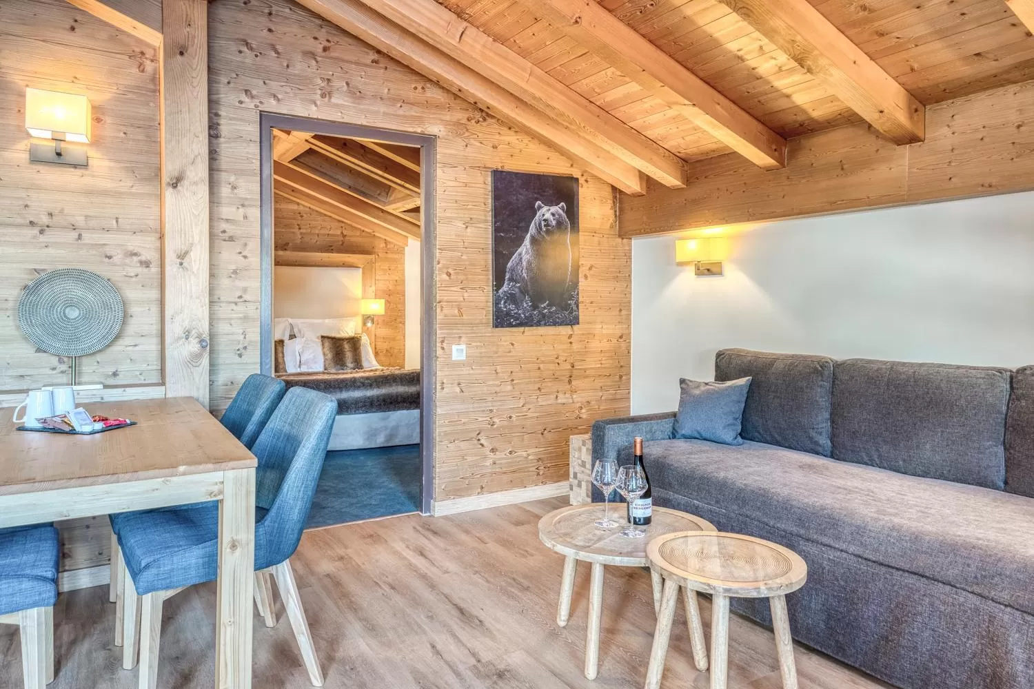 Living room in Les Loges Blanches Megève