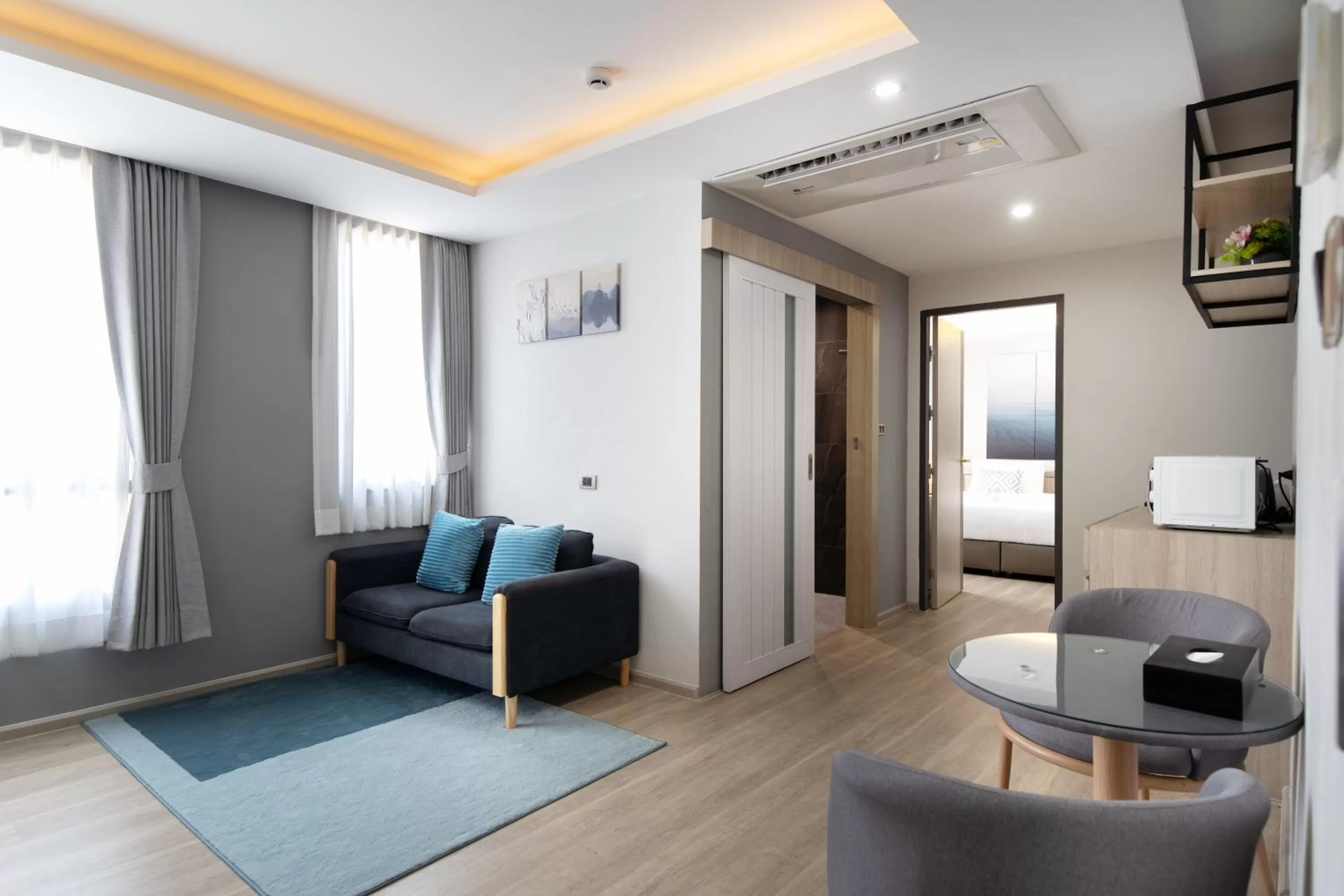 Living room in The Riski Hotel at Bangphlat Station SHA