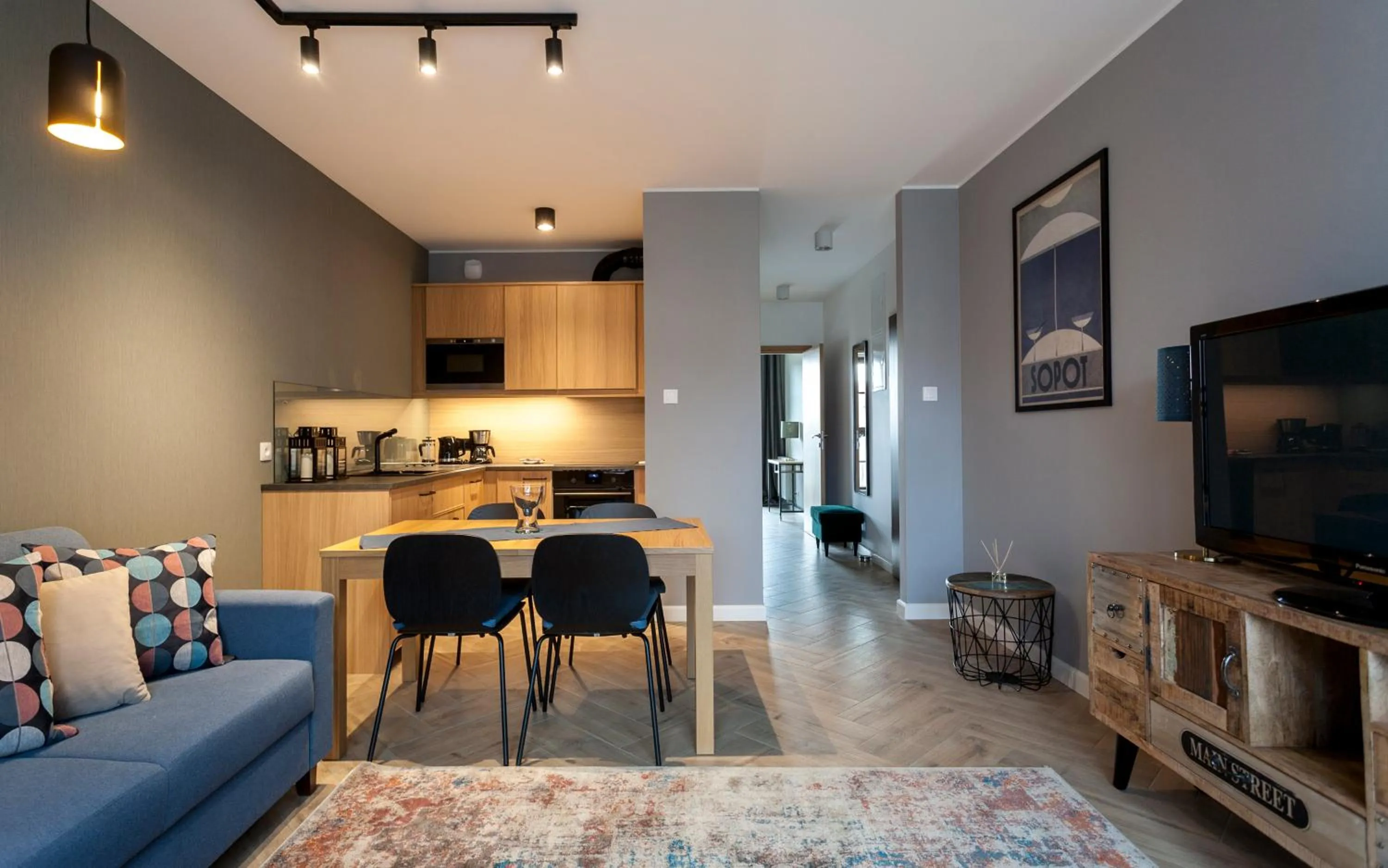 Kitchen or kitchenette in GRANO APARTMENTS Gdańsk Motława SPA & Wellness