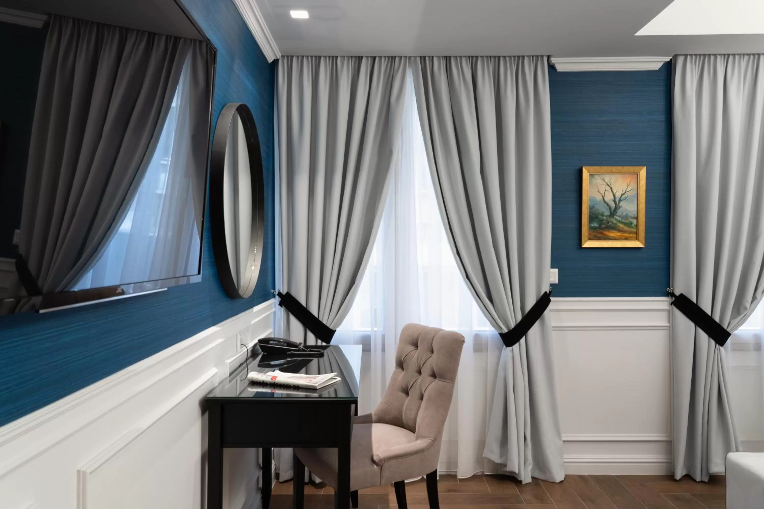 Seating area in Evripidou Suites