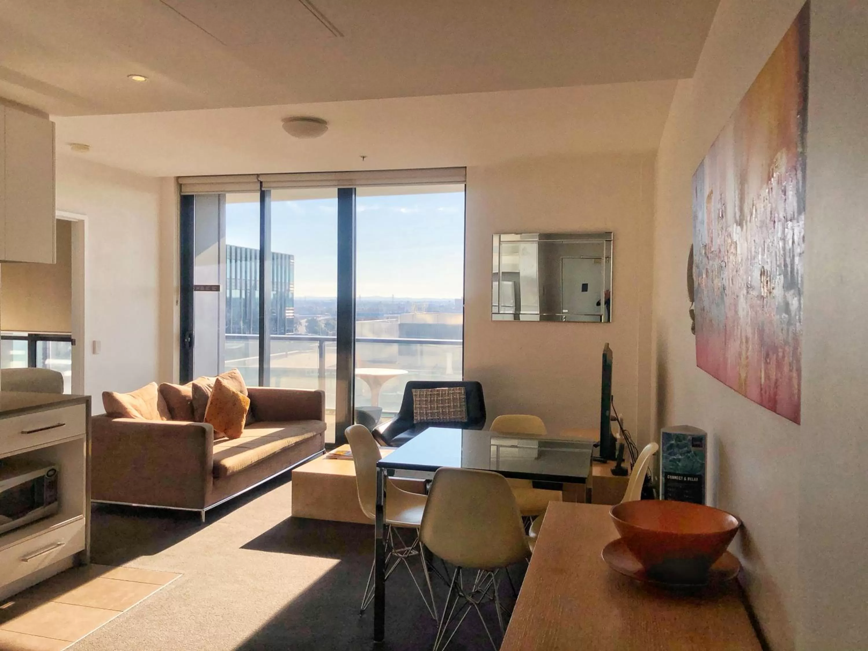 Living room in The Sebel Residences Melbourne Docklands Serviced Apartments