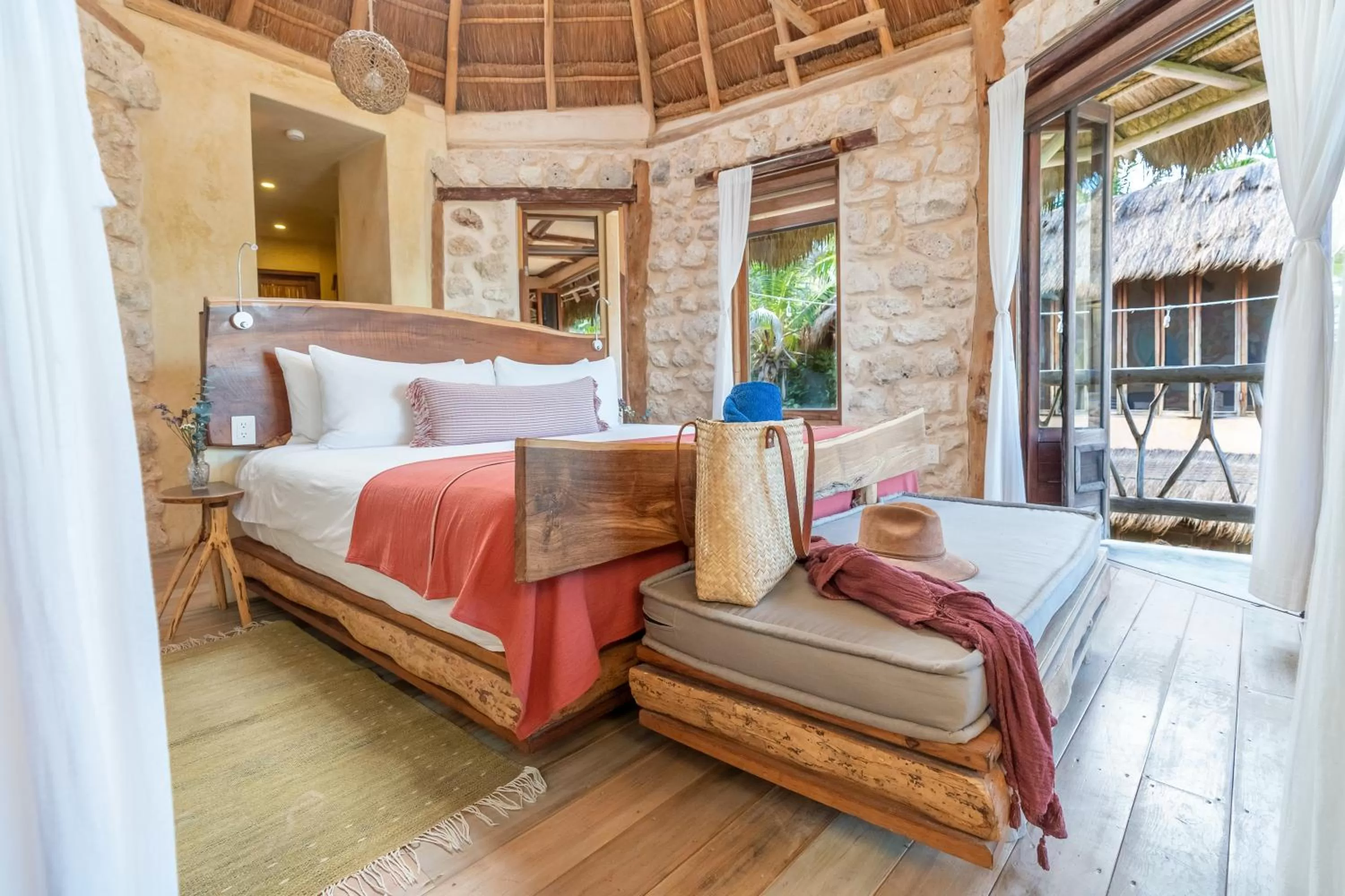 Decorative detail, Bed in Alaya Tulum by Ahau Collection