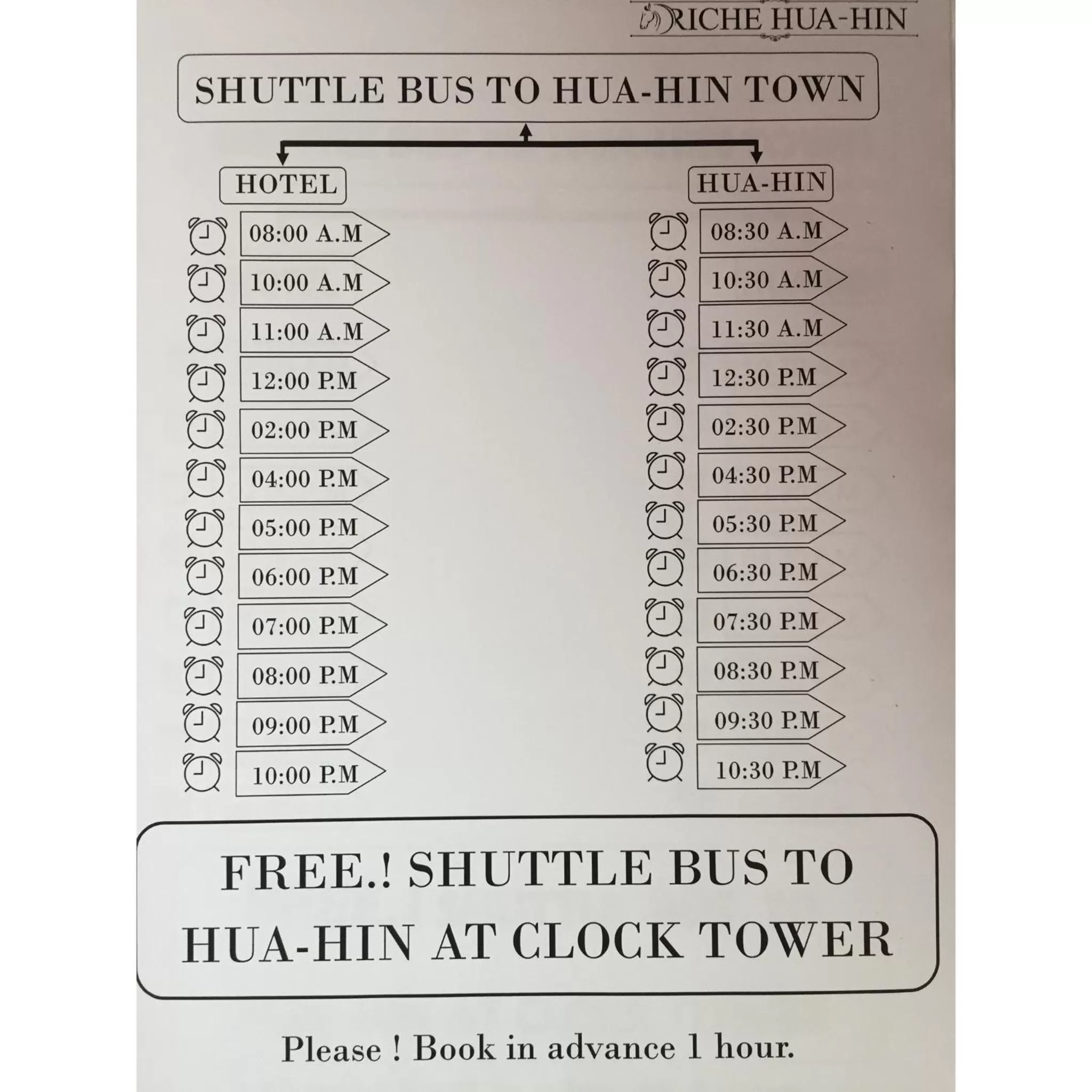 Area and facilities in Riche Hua Hin Hotel - SHA Plus