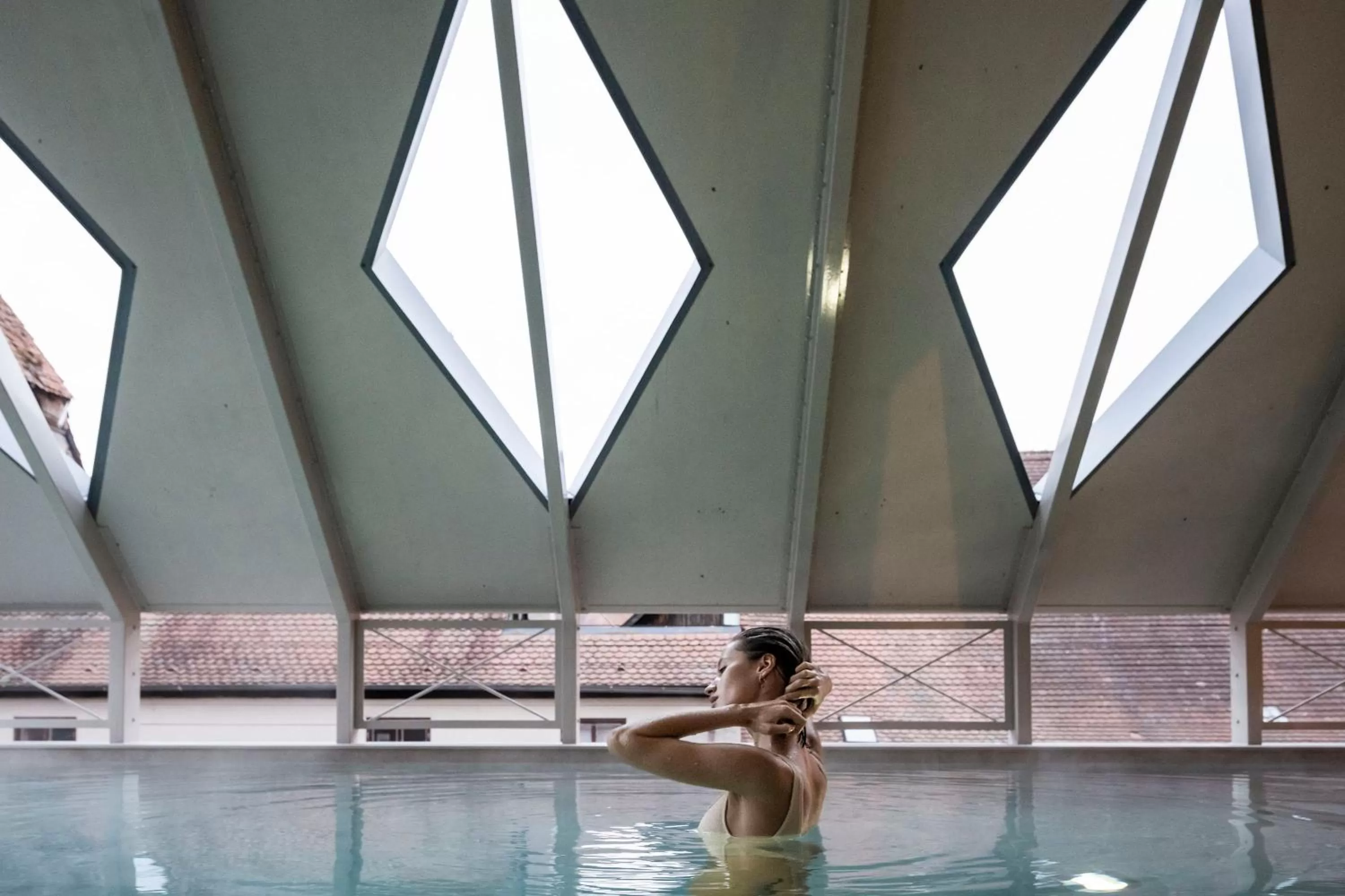 Pool view in HOTEL & SPA Goldene Rose