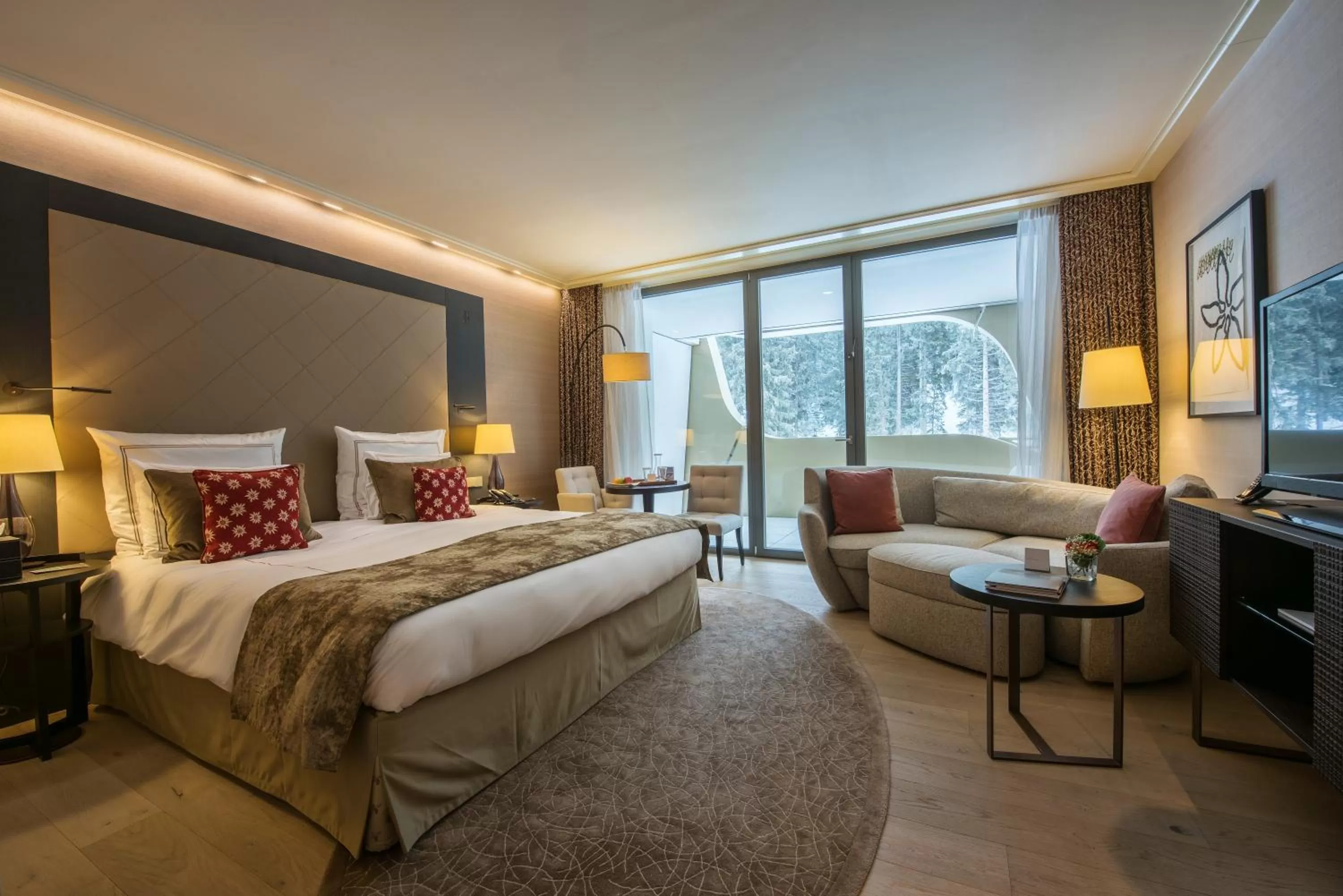 Photo of the whole room, Bed in AlpenGold Hotel Davos