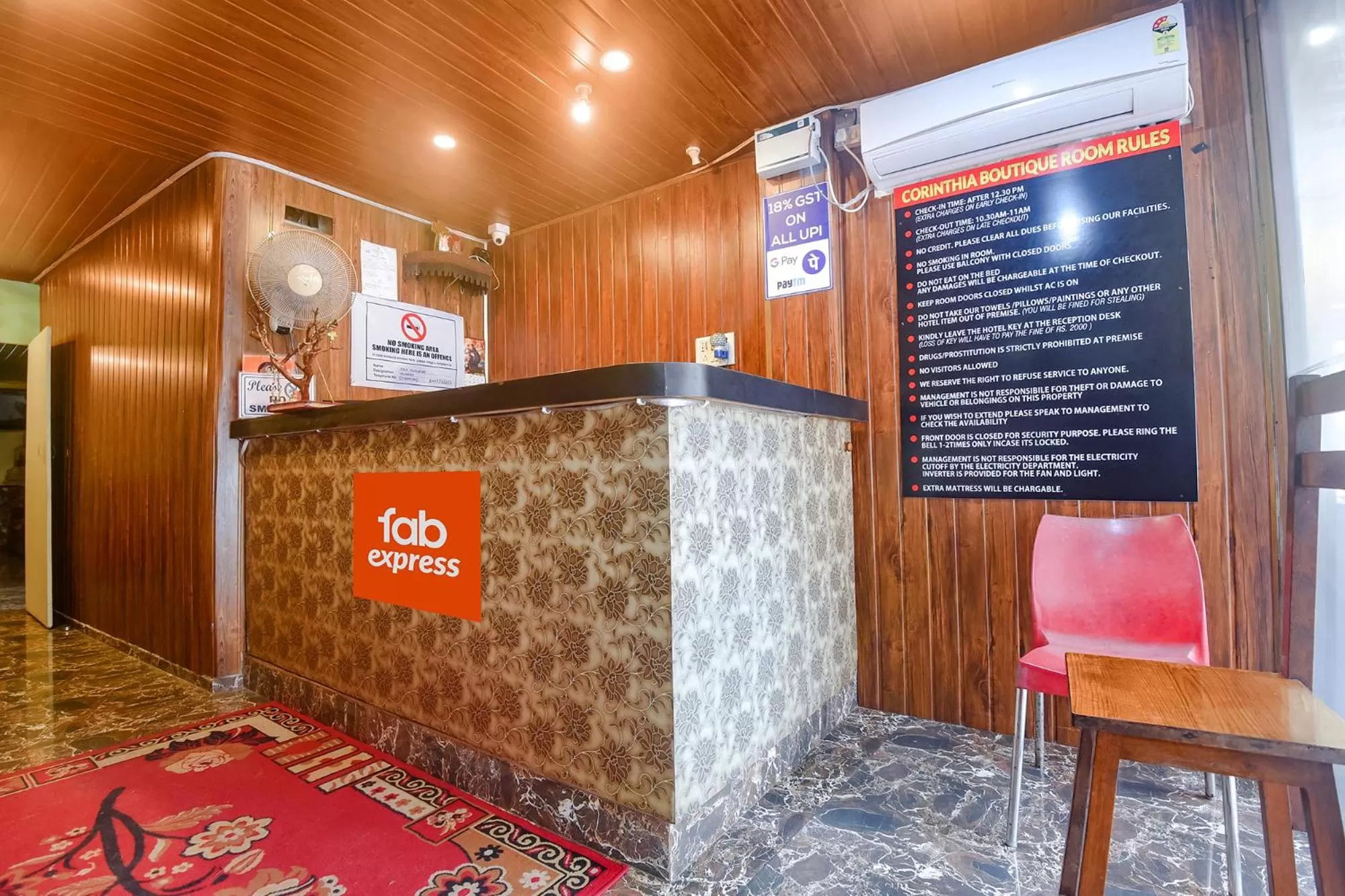 Lobby or reception in FabExpress Corinthia Boutique Rooms - Nr Candolim Beach