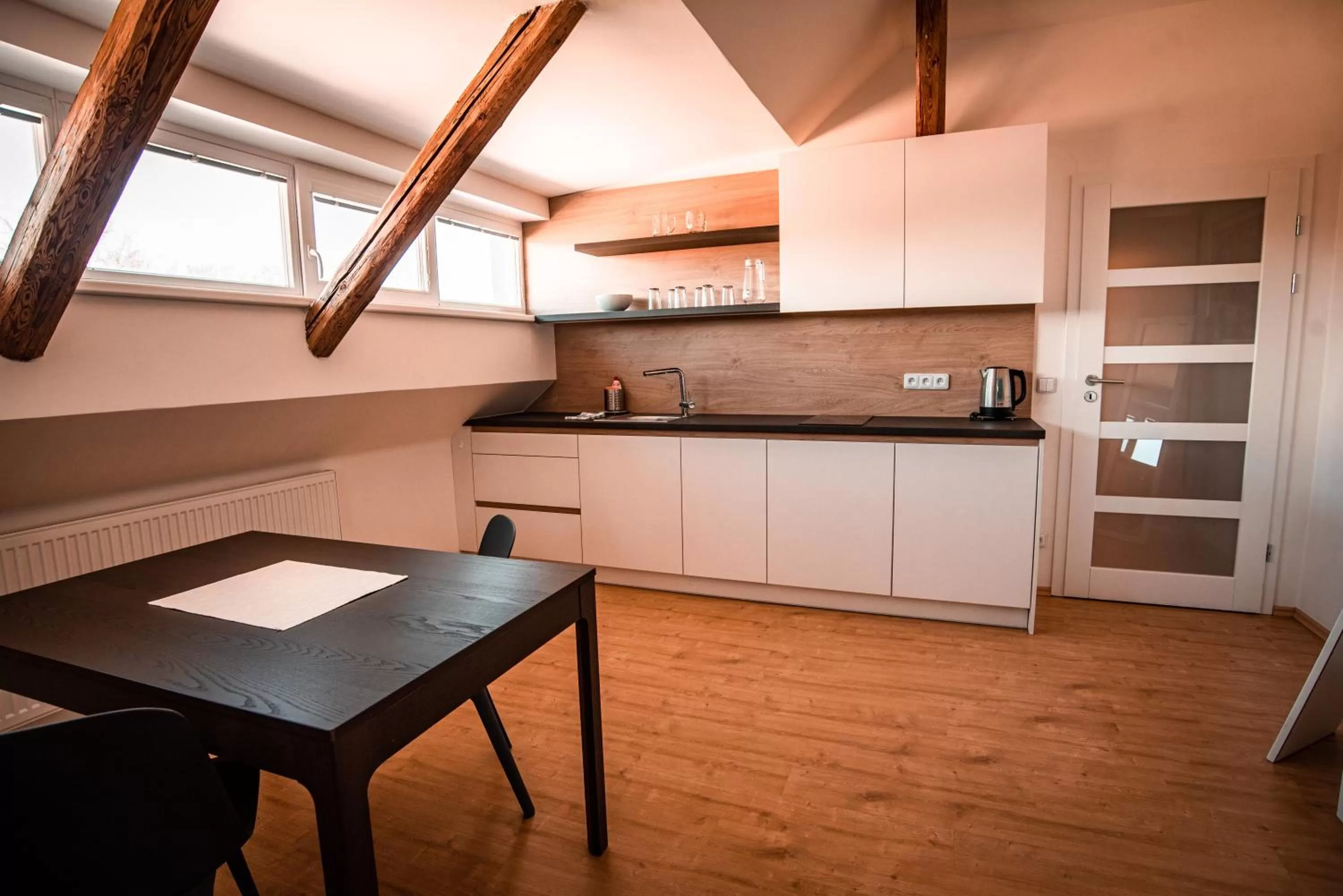 Kitchen or kitchenette in Penzion Panský dvůr Telč