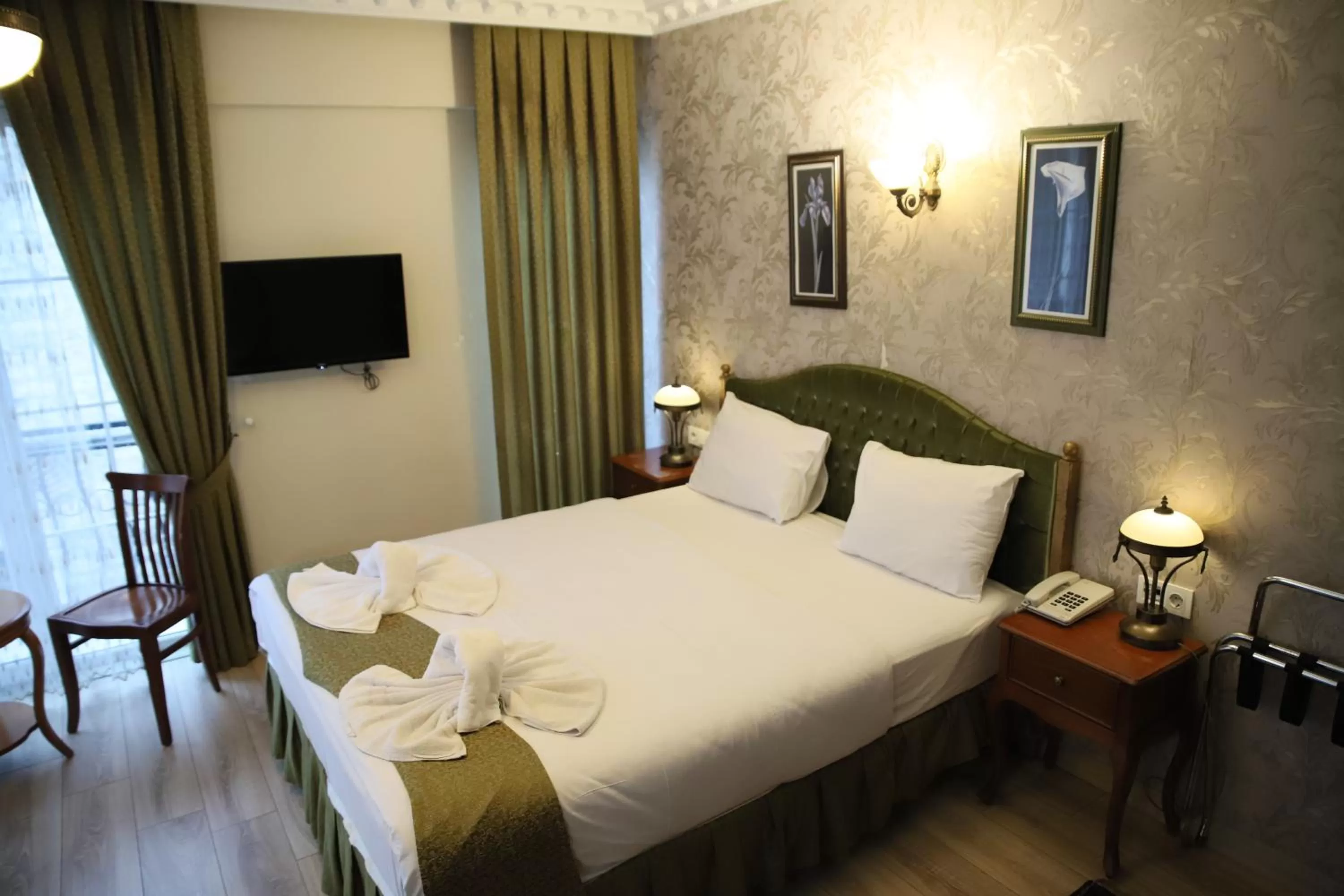 Bed in Basileus Hotel