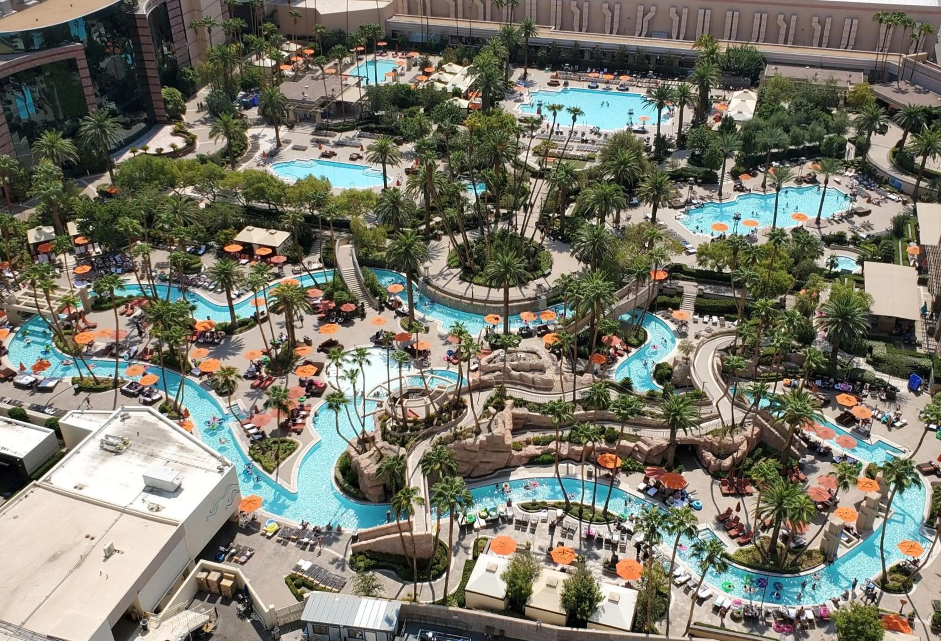 Swimming pool, Bird's-eye View in MGM Signature Strip view balcony full kitchen - 1 Br suite 2 full bath - F1 track view