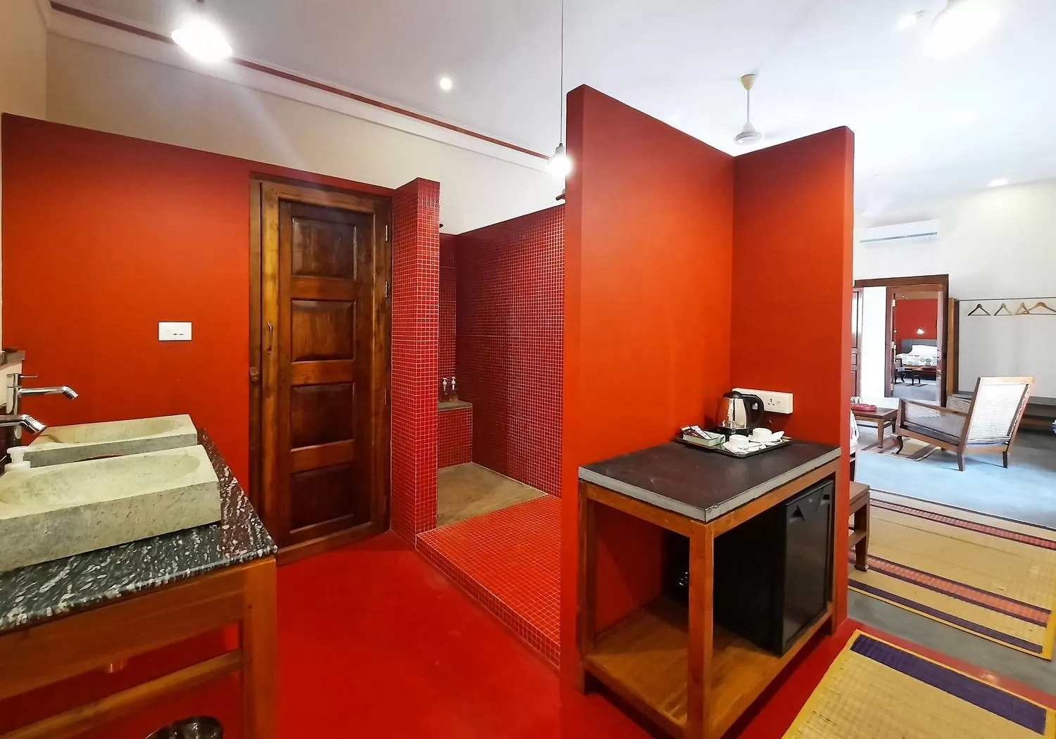 Bathroom, Bed in Saratha Vilas Chettinad