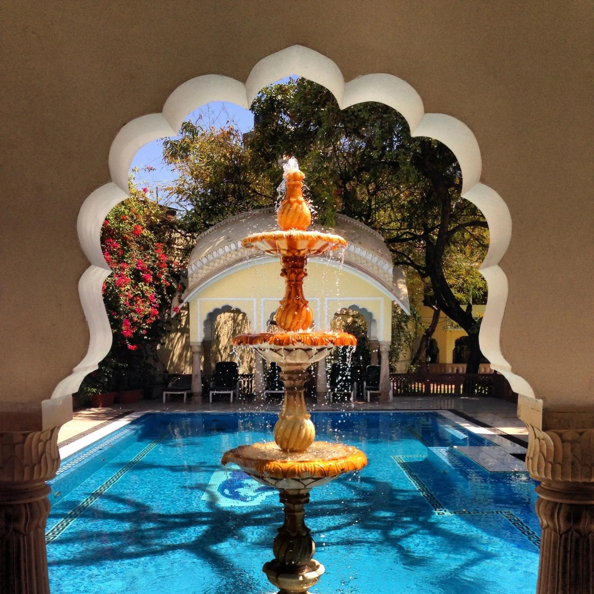 Pool view in Alsisar Haveli - Heritage Hotel