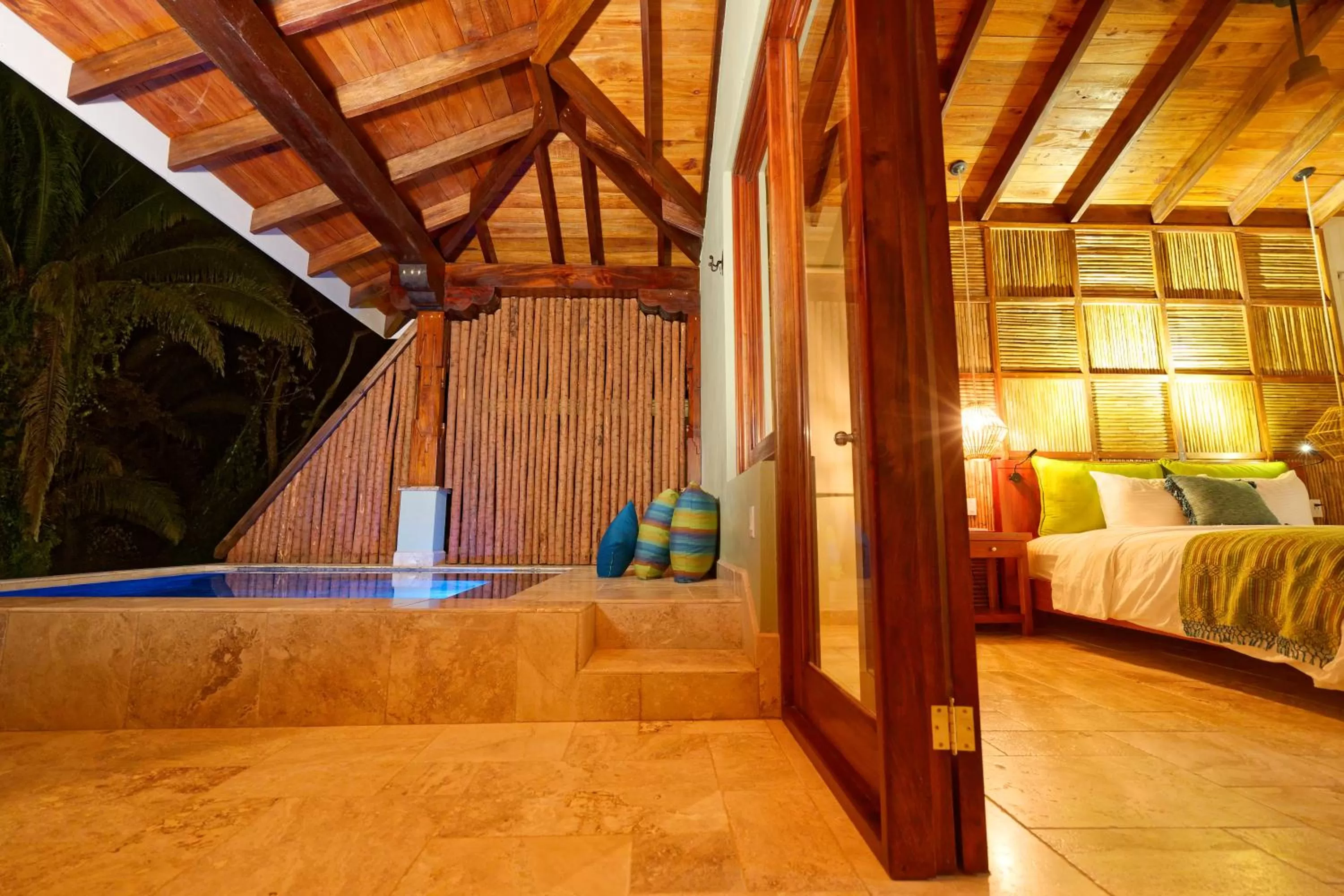 River view, Bed in Sleeping Giant Rainforest Lodge