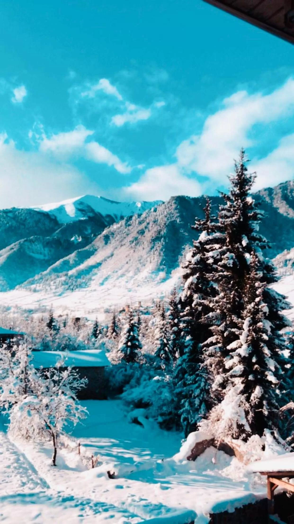 View (from property/room), Winter in Hotel Shgedi Mestia