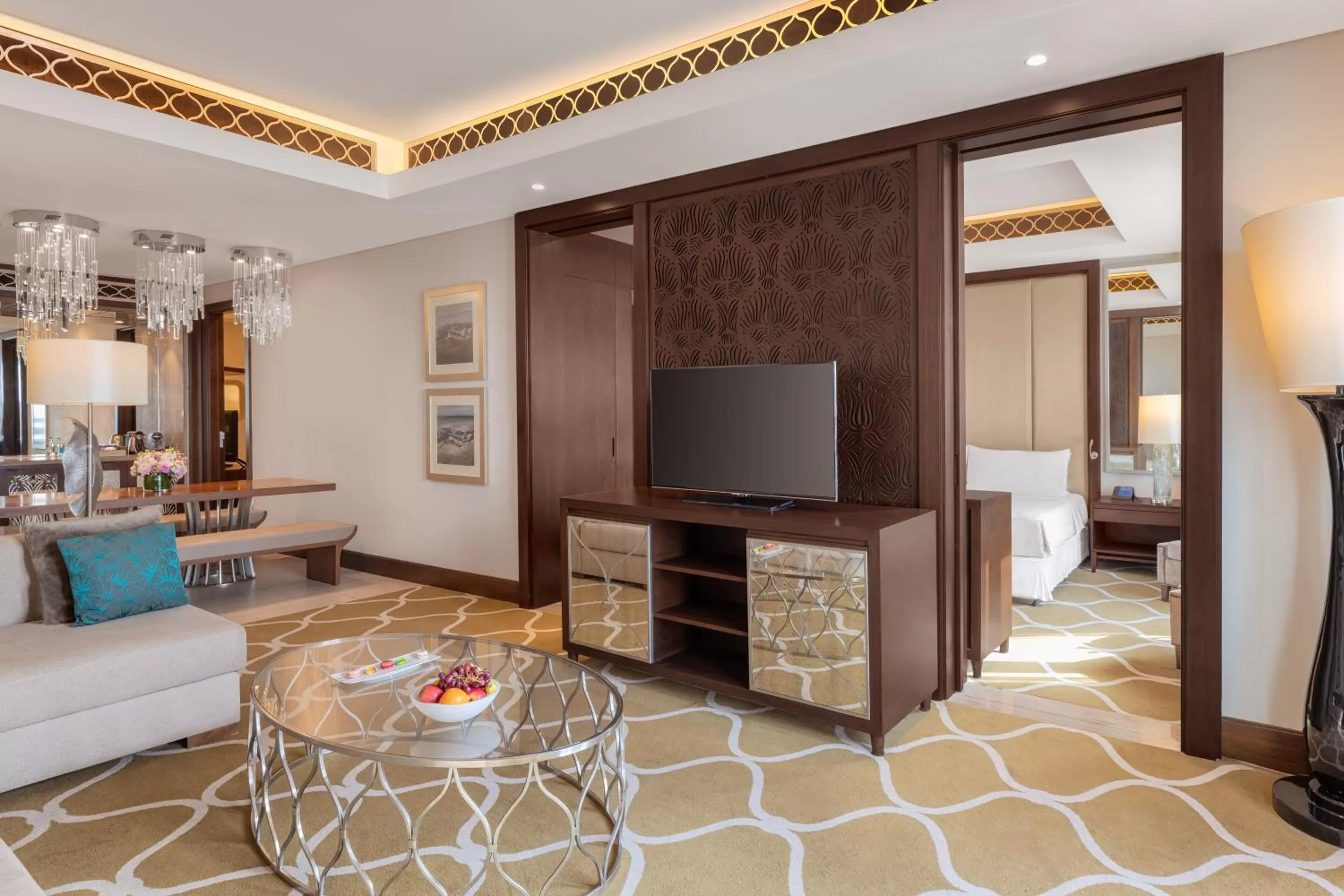 Communal lounge/ TV room in Hilton Dubai Al Habtoor City