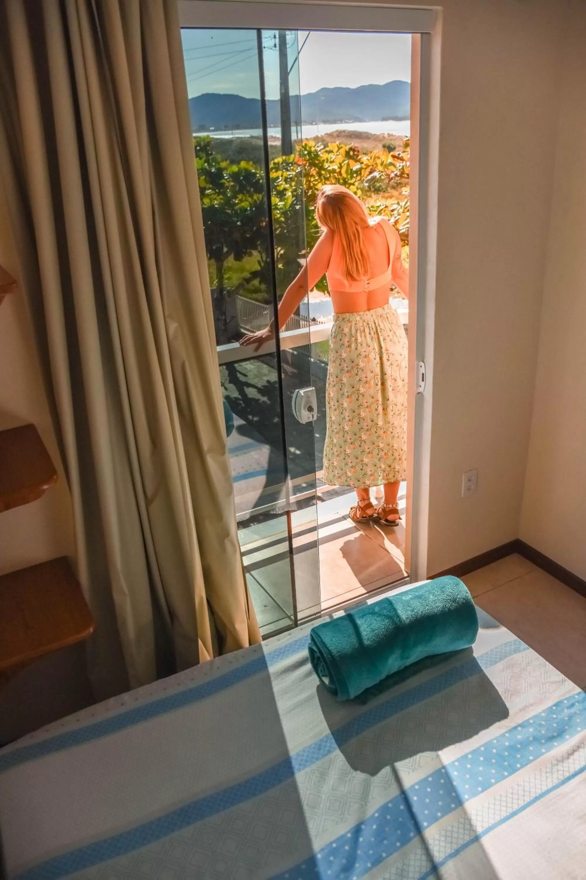 View (from property/room), Bed in Pousada Pegadas na Areia