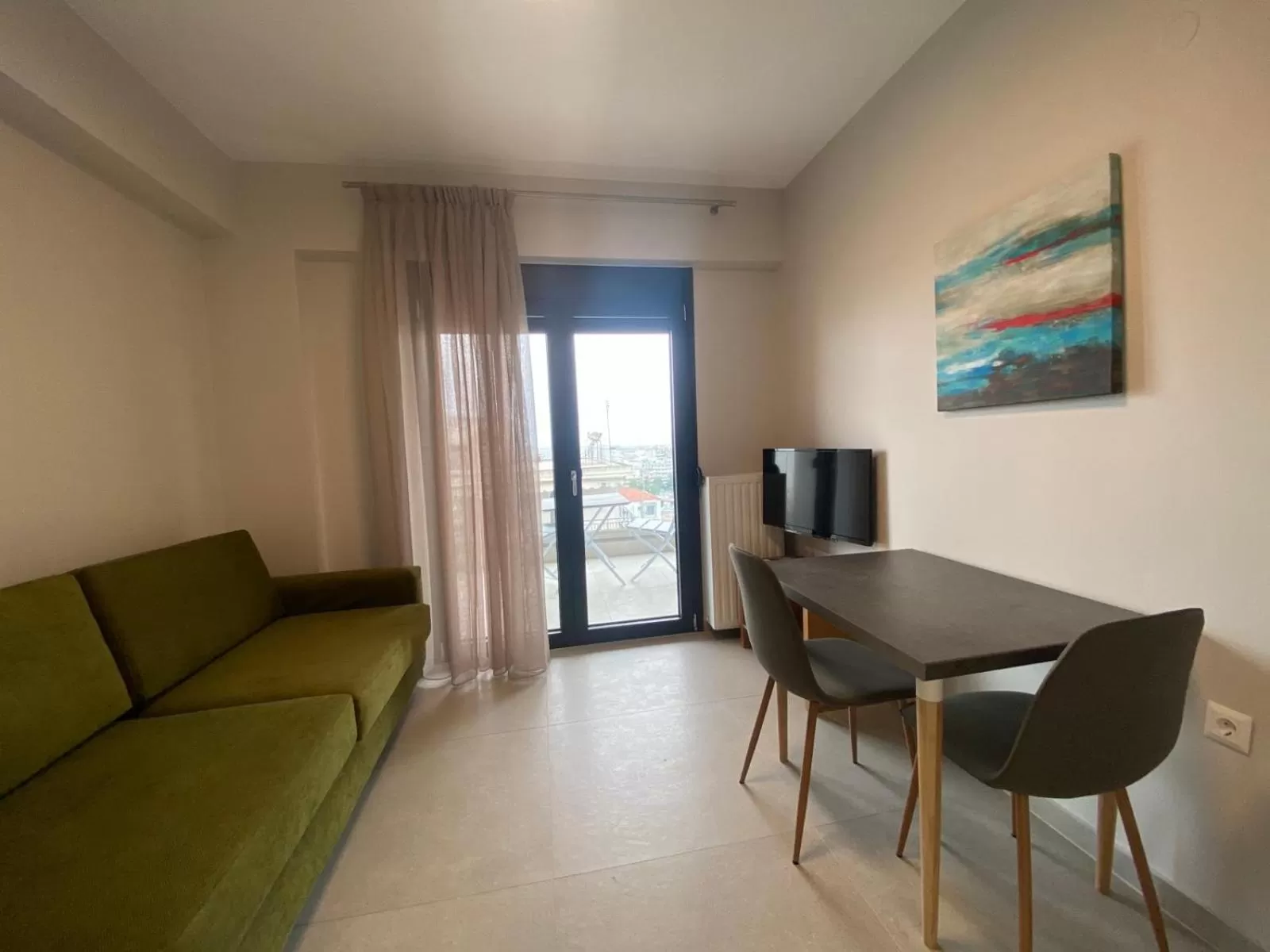 Seating area in Toumba apartments