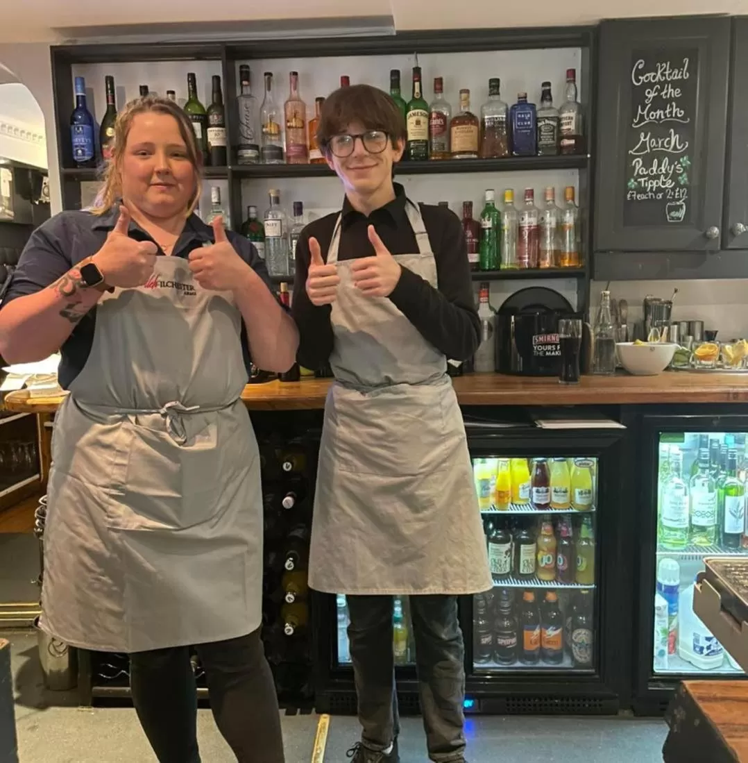 Staff in The Ilchester Arms Hotel, Ilchester Somerset