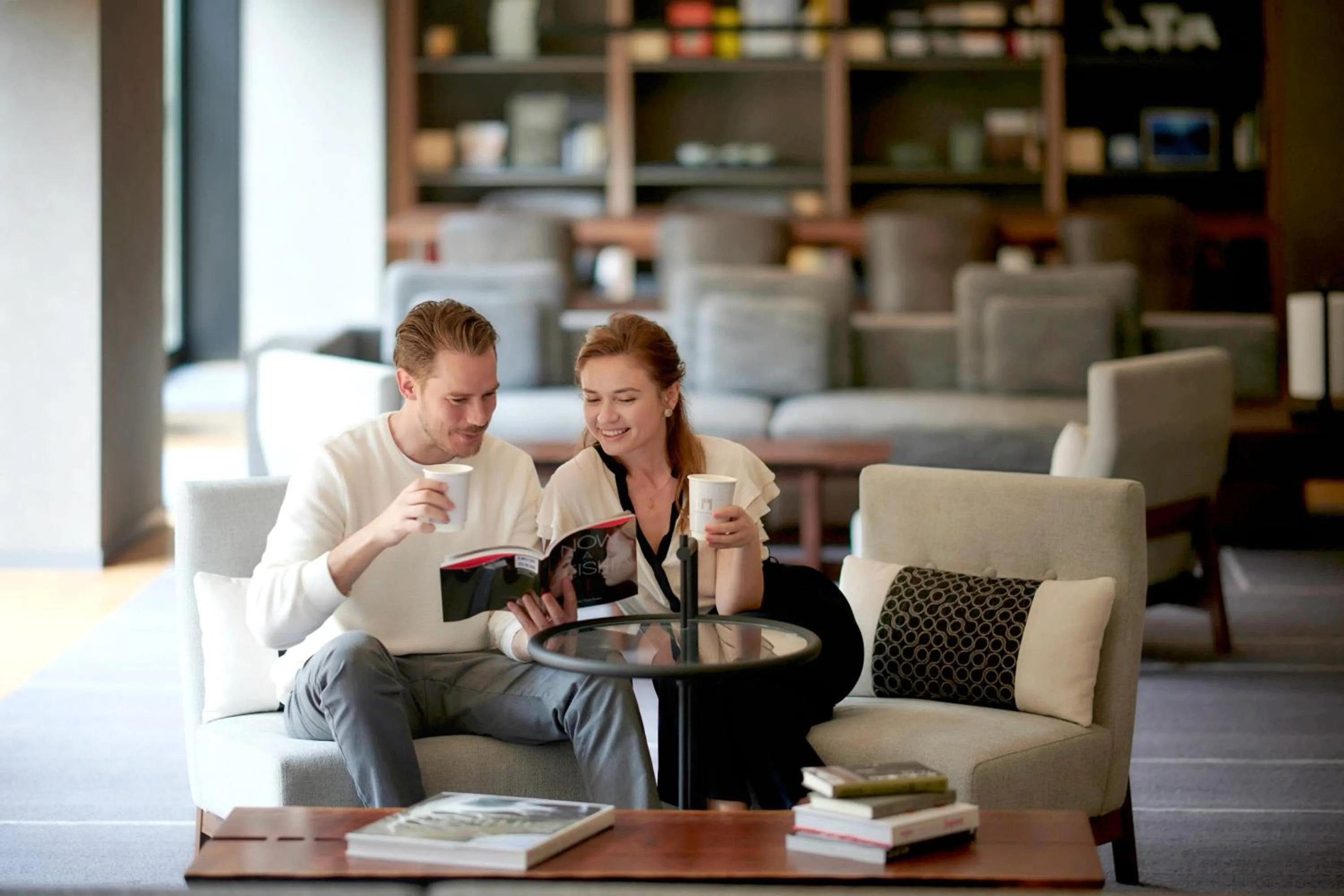 Communal lounge/ TV room in The Gate Hotel Kyoto Takasegawa by Hulic
