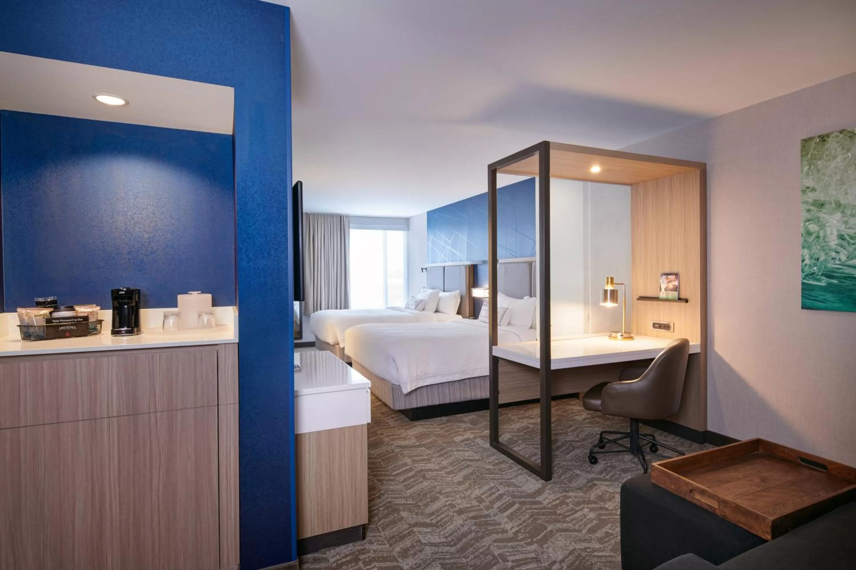 Suite with Two Queen Beds, Trundle Bed and City View - Hearing Accessible in SpringHill Suites by Marriott Detroit Wixom
