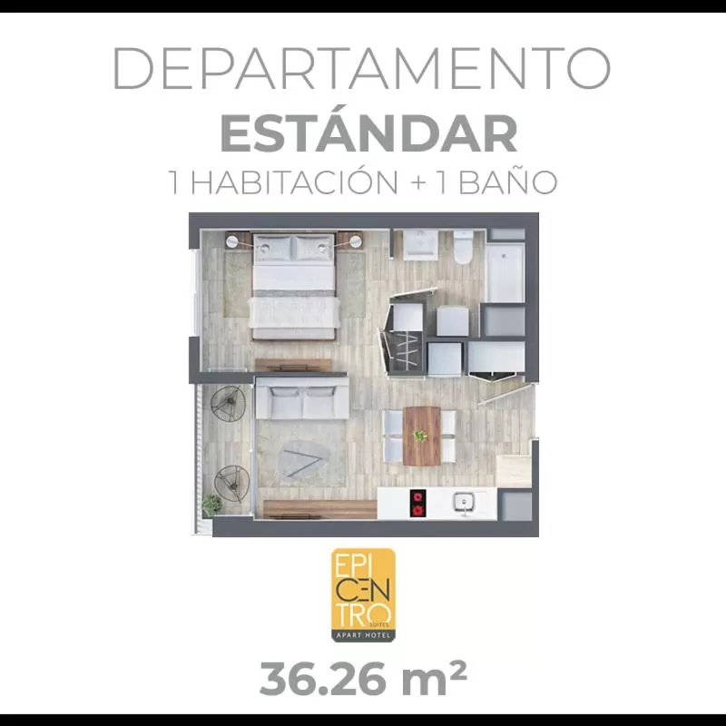 Standard Apartment - single occupancy in Epicentro Suites Apart Hotel - Temuco