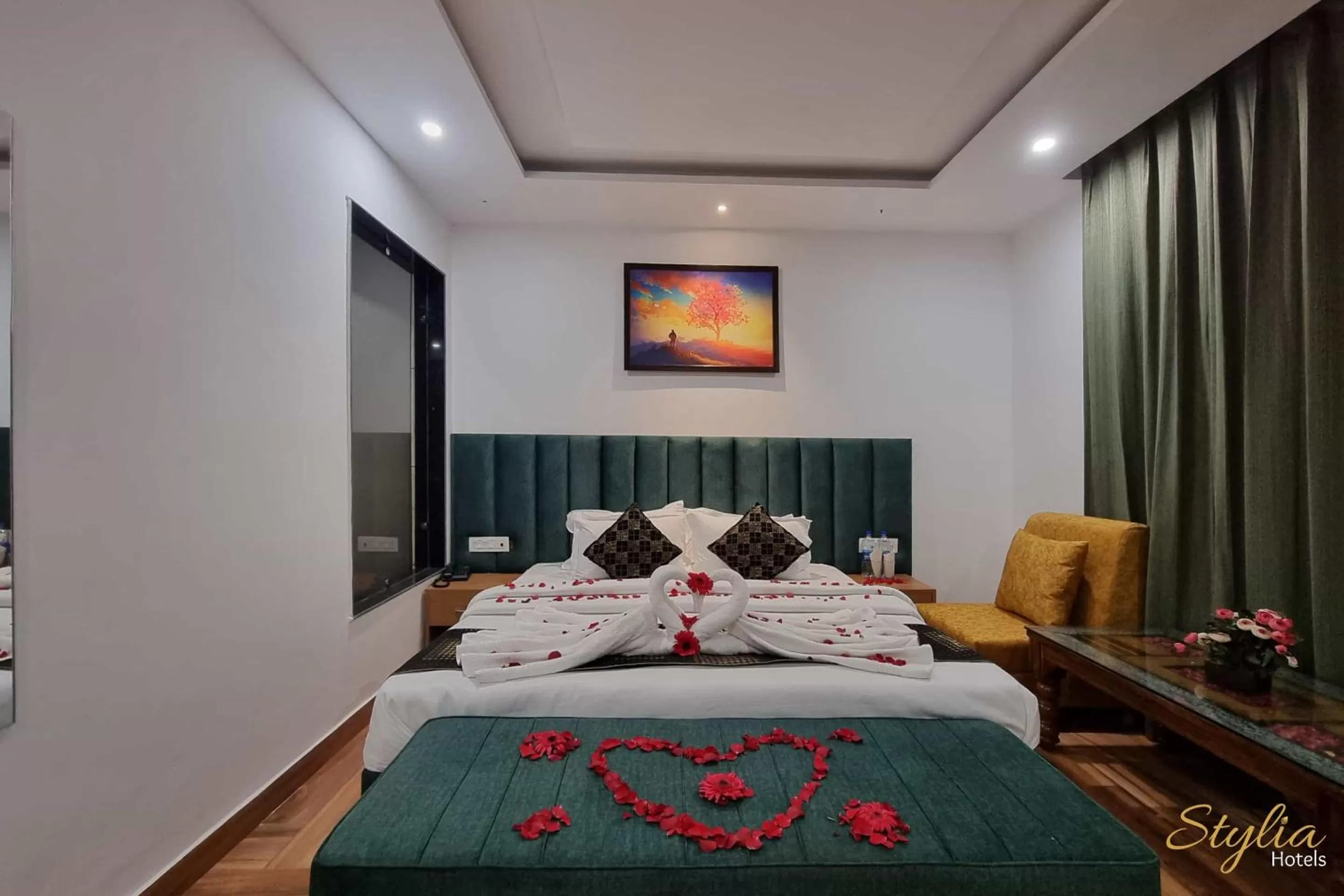 Decorative detail, Bed in Moon Glade By Stylia Hotels