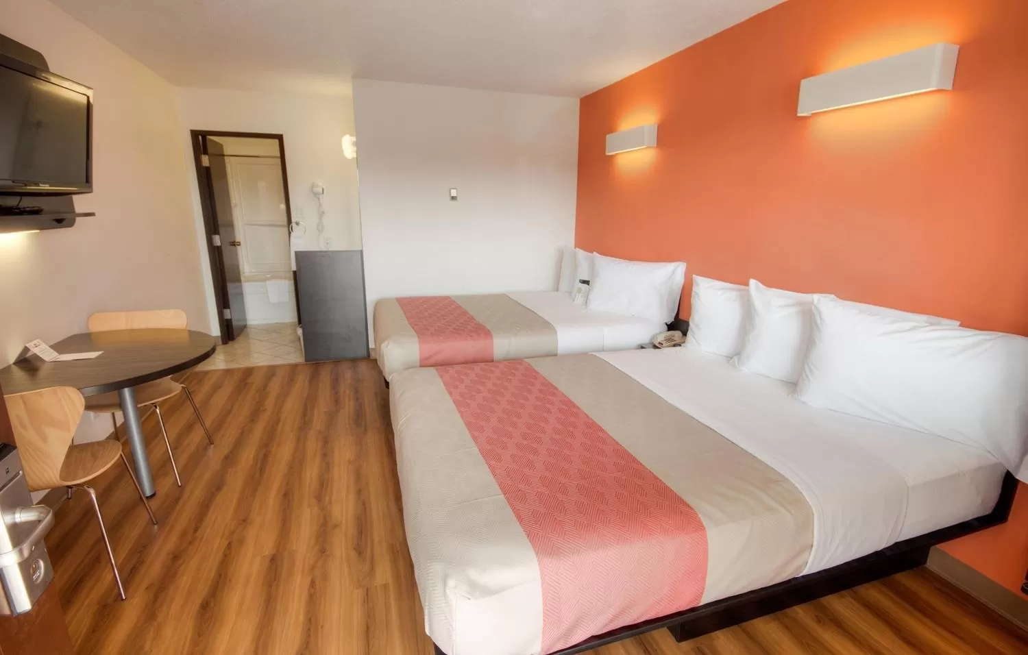 Bed in Motel 6-Lethbridge, AB