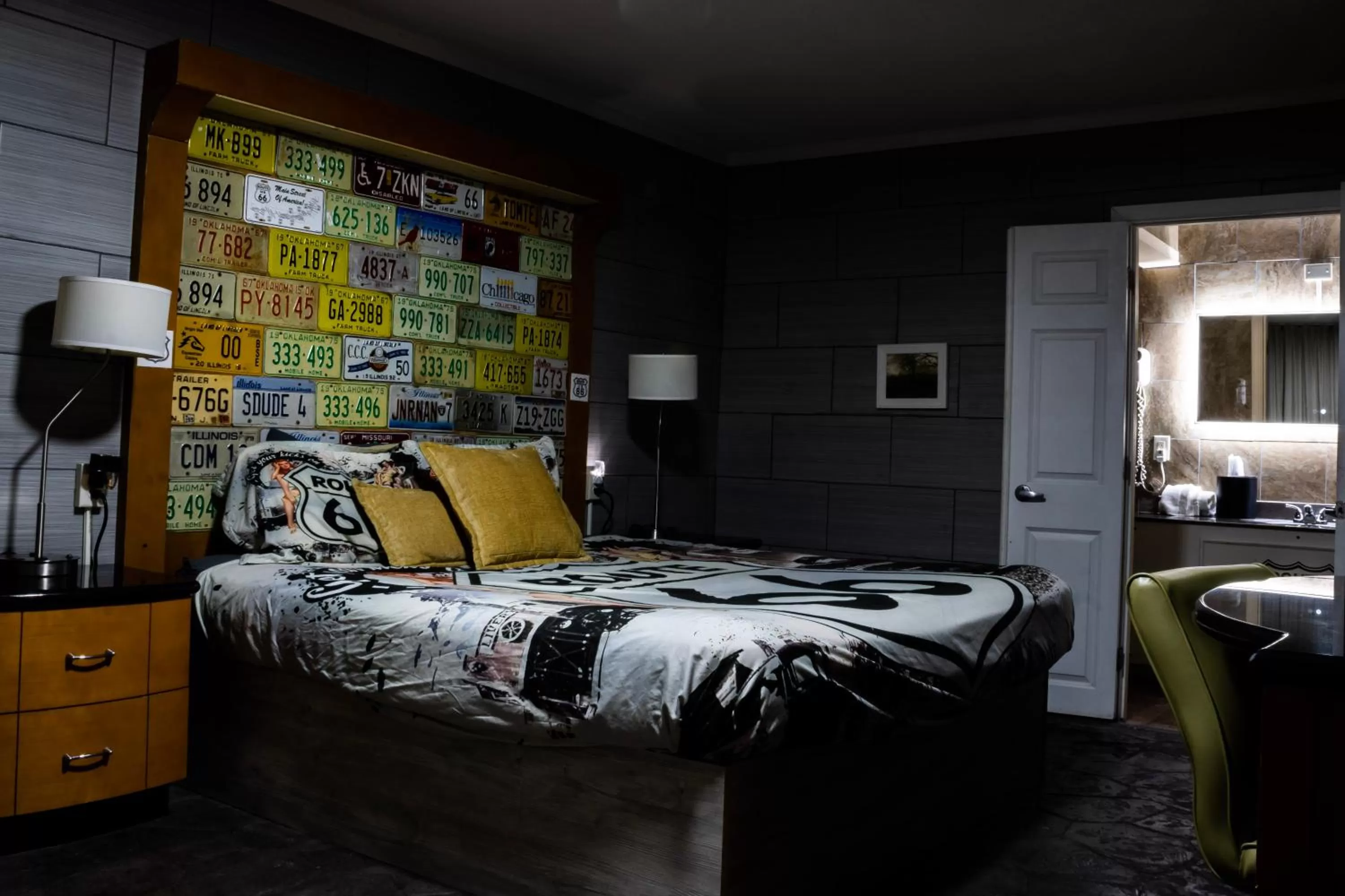 Bed in Route 66 Hotel, Southern View, Illinois