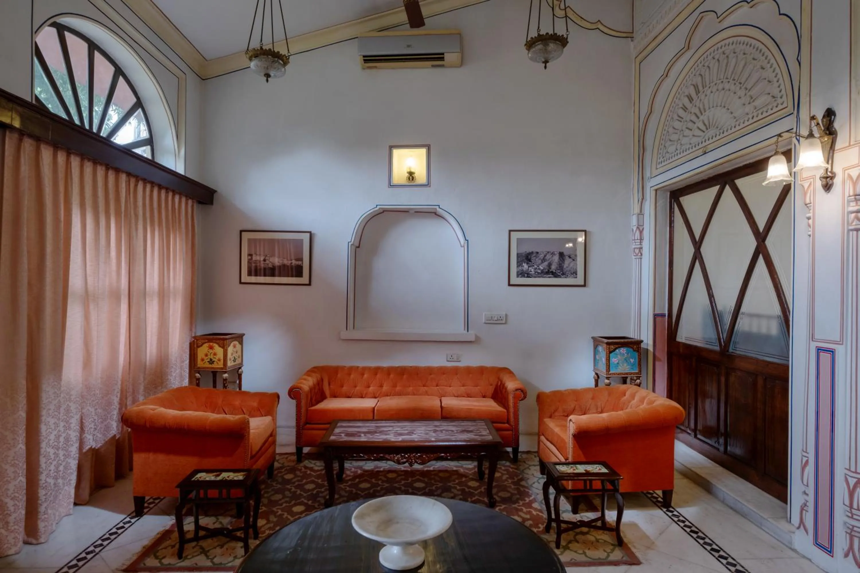 Seating area in Hotel Narain Niwas Palace