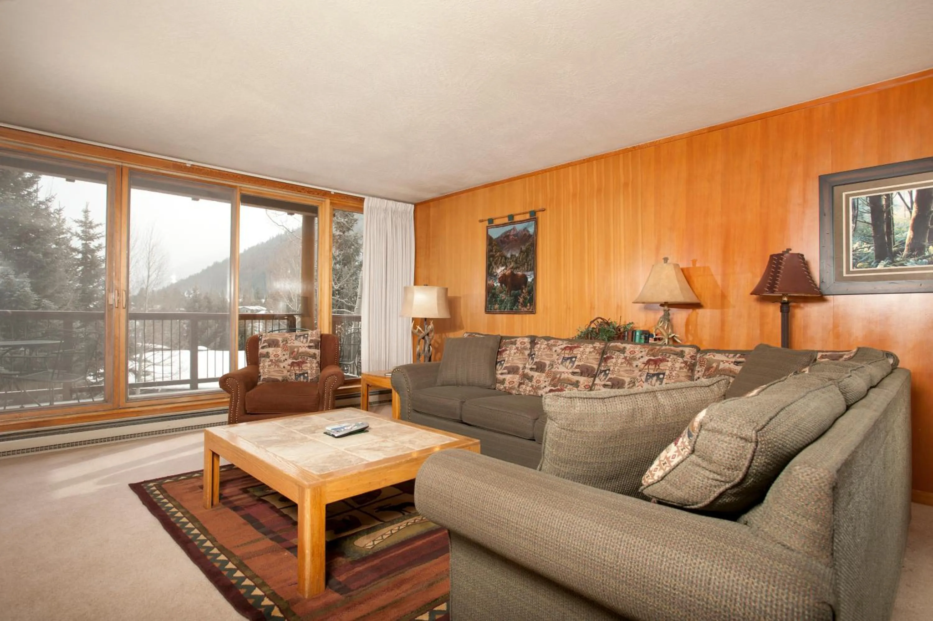 Living room in Evergreen Condominiums by Keystone Resort