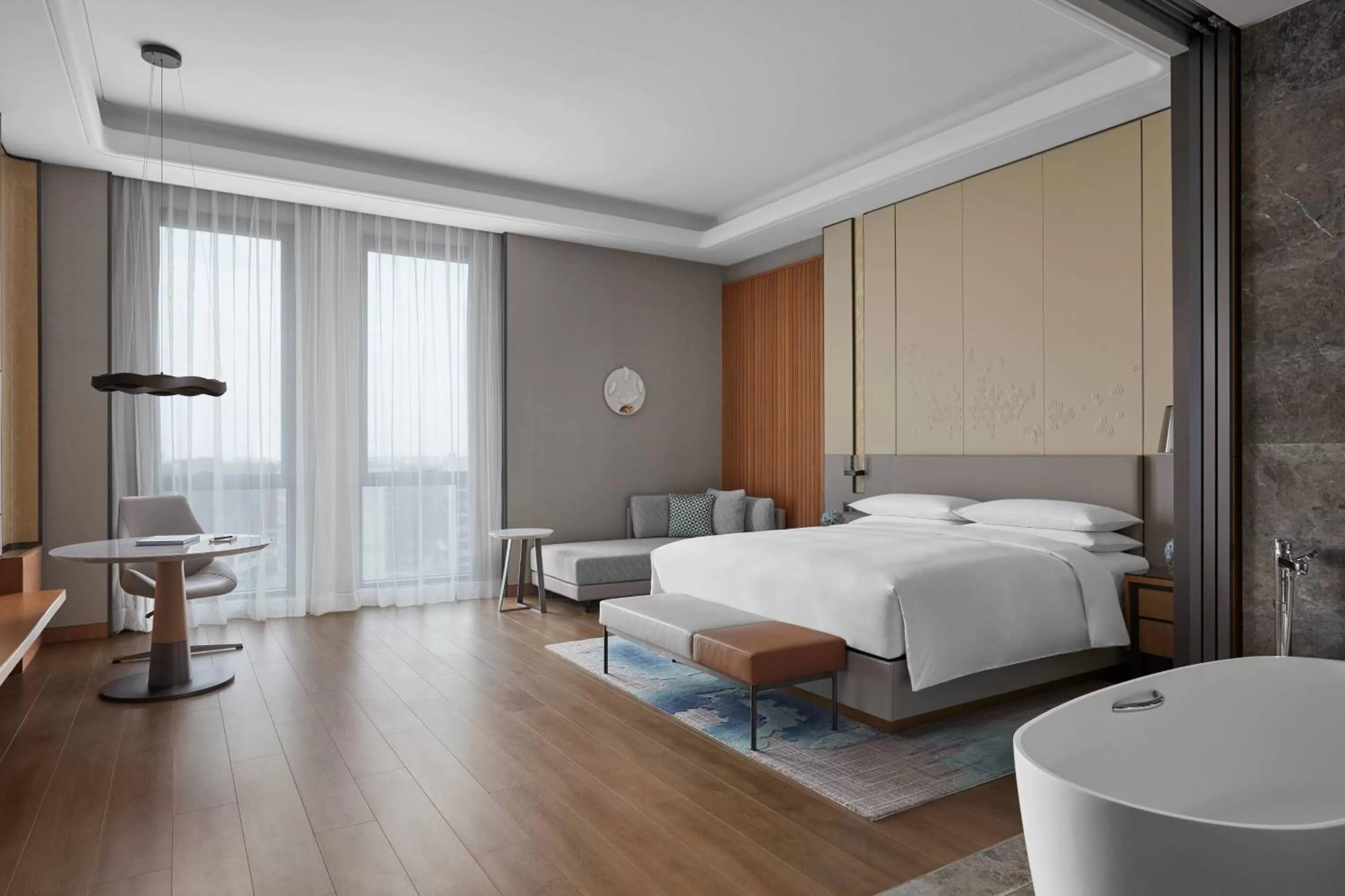 Photo of the whole room, Bed in Wenzhou Airport Marriott Hotel