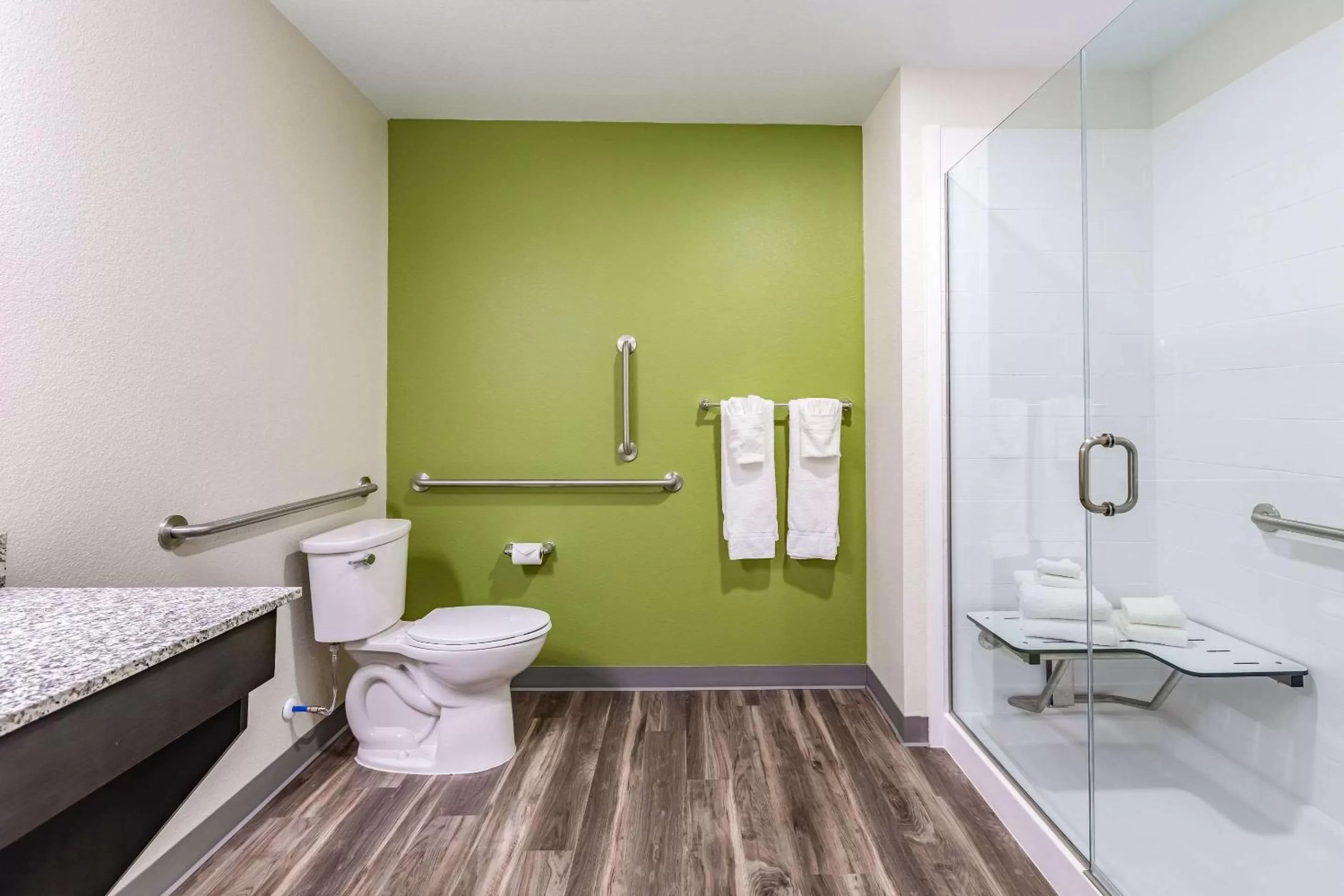 Bathroom in Sleep Inn & Suites Mt Hope near Auction & Event Center