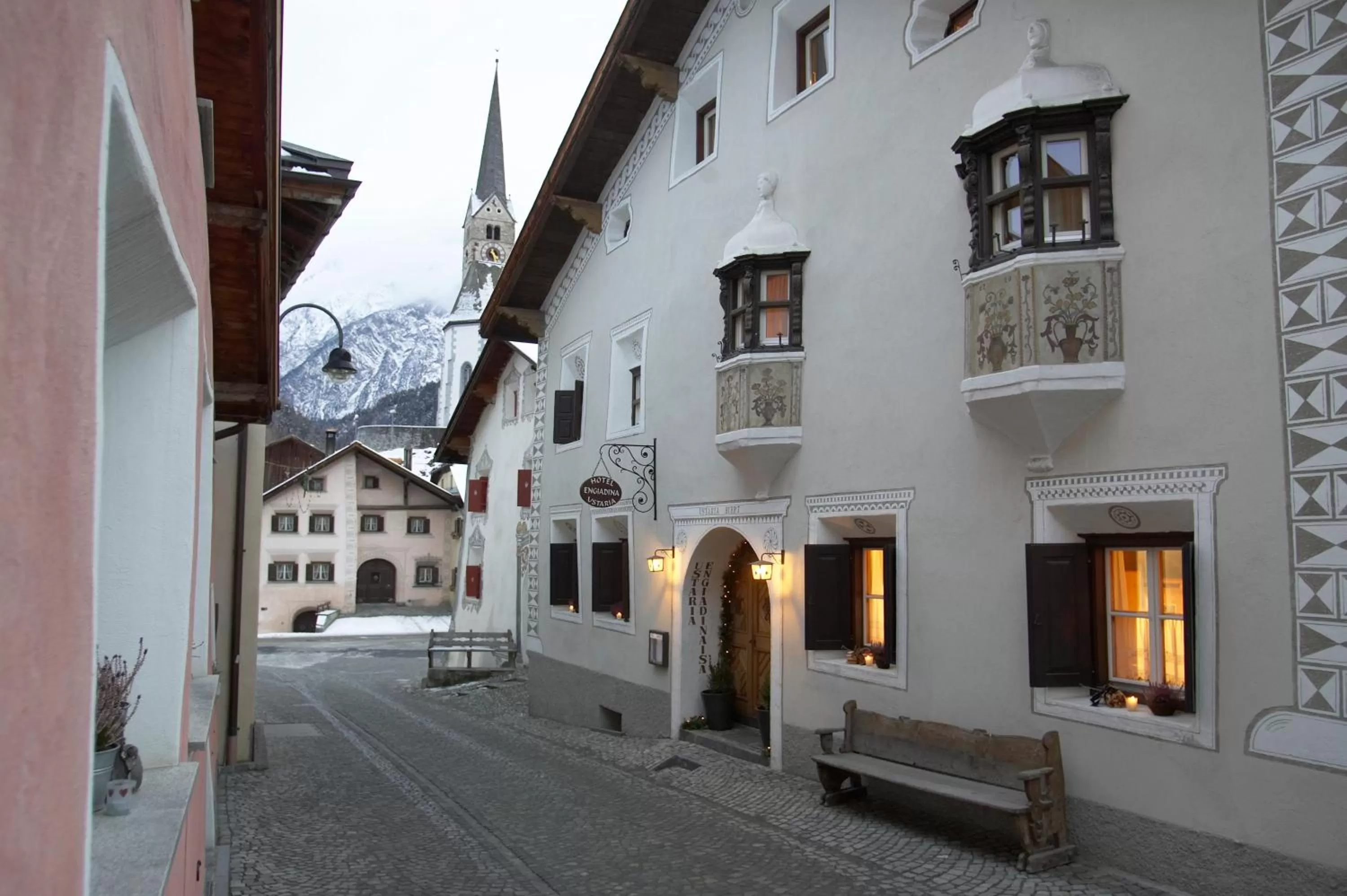 Facade/entrance, Property Building in Hotel Engiadina