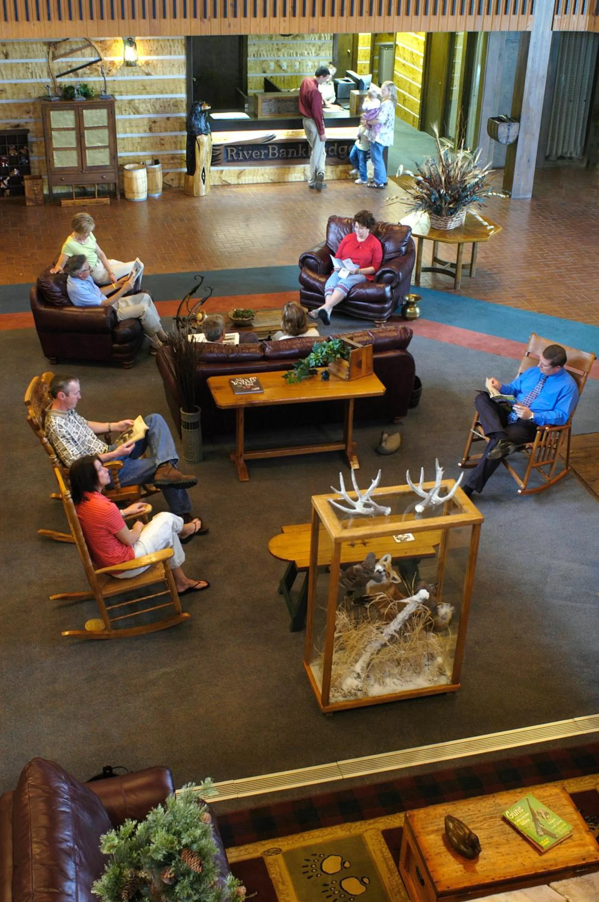 group of guests in RiverBank Lodge