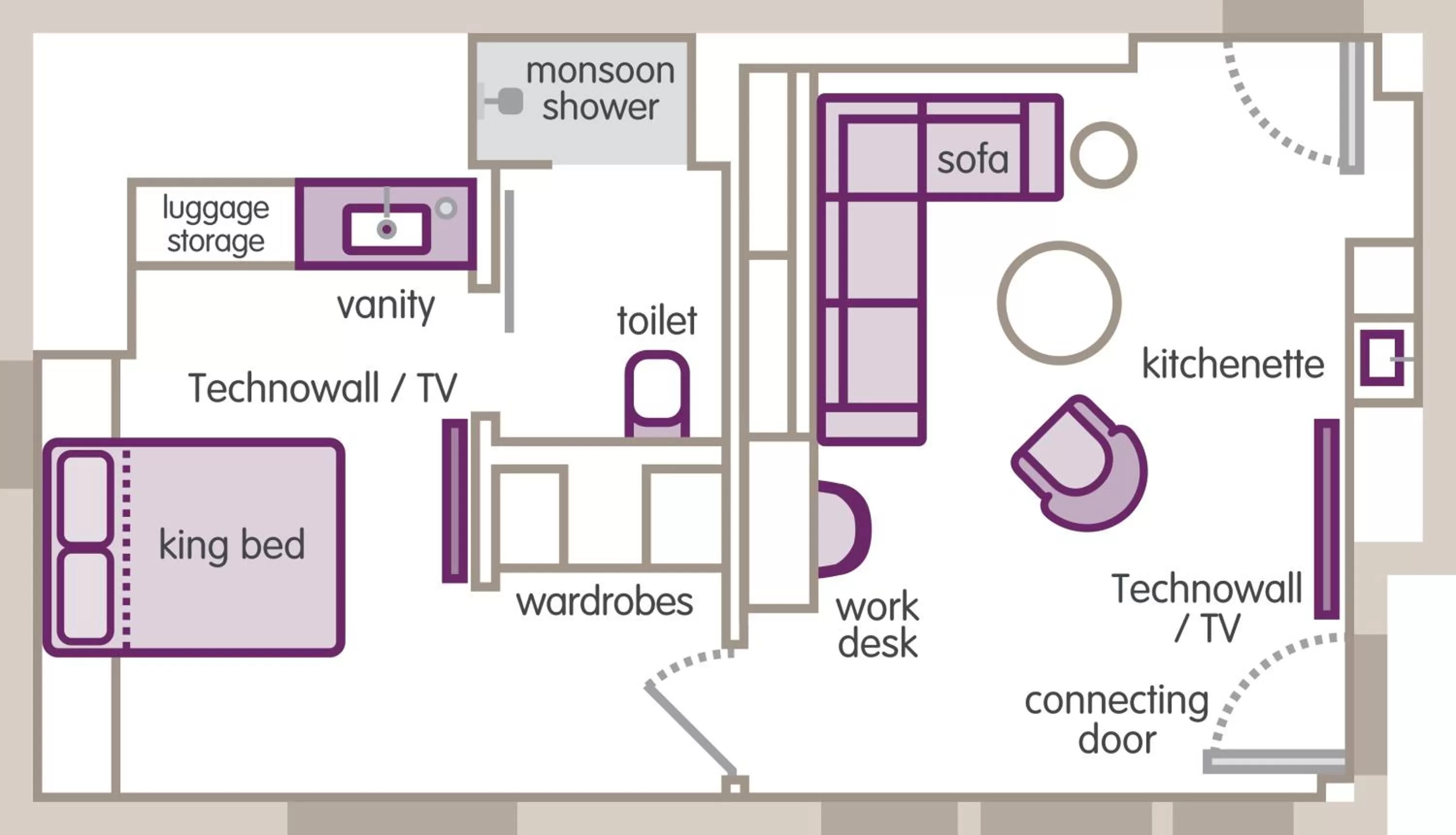 Floor plan in Yotel San Francisco